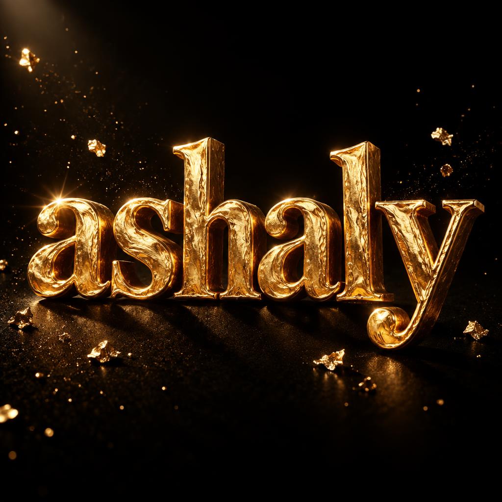 "ashaly" — Luxury Gold | AI Text Effect Generator