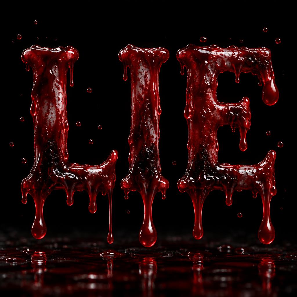 "LIE" — Drip Font Blood | AI Text Effect Generator