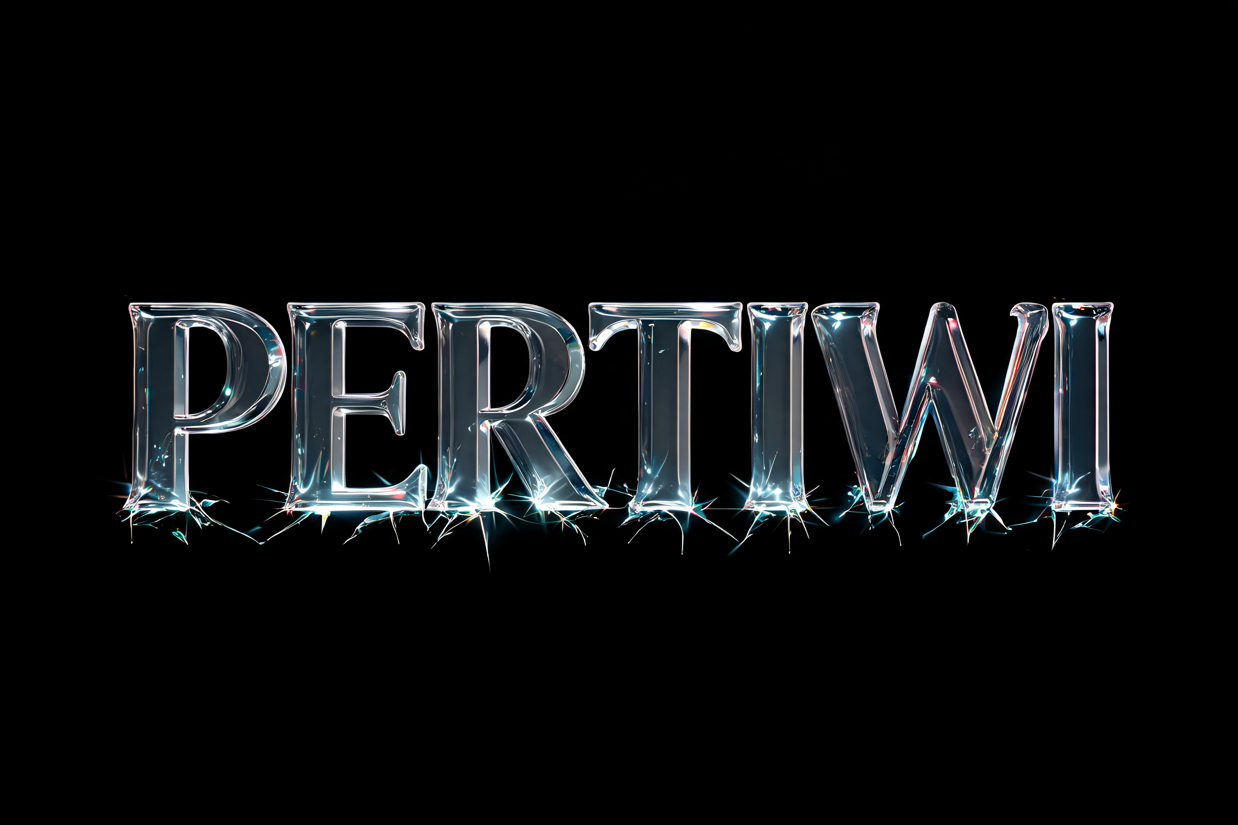 "PERTIWI" — Glass | AI Text Effect Generator