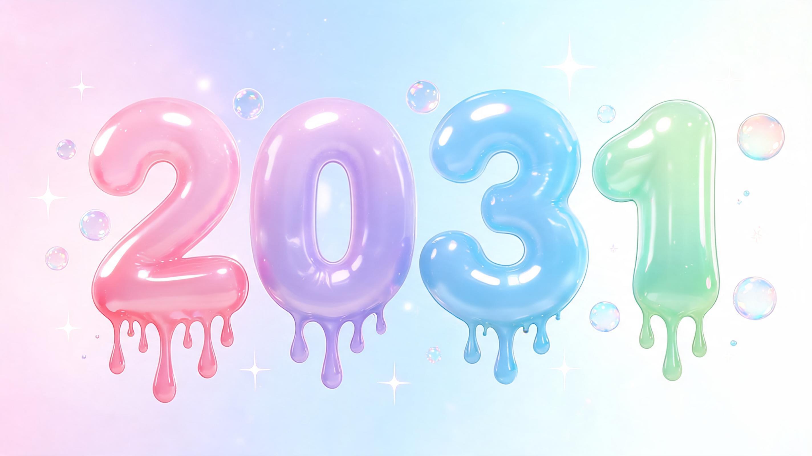 "2031" — Bubble text effect