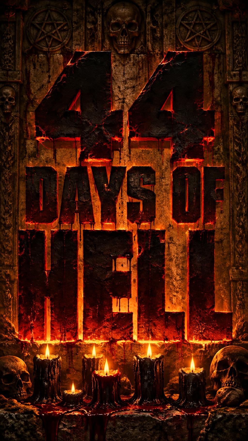"44 DAYS OF HELL" — Horror text effect