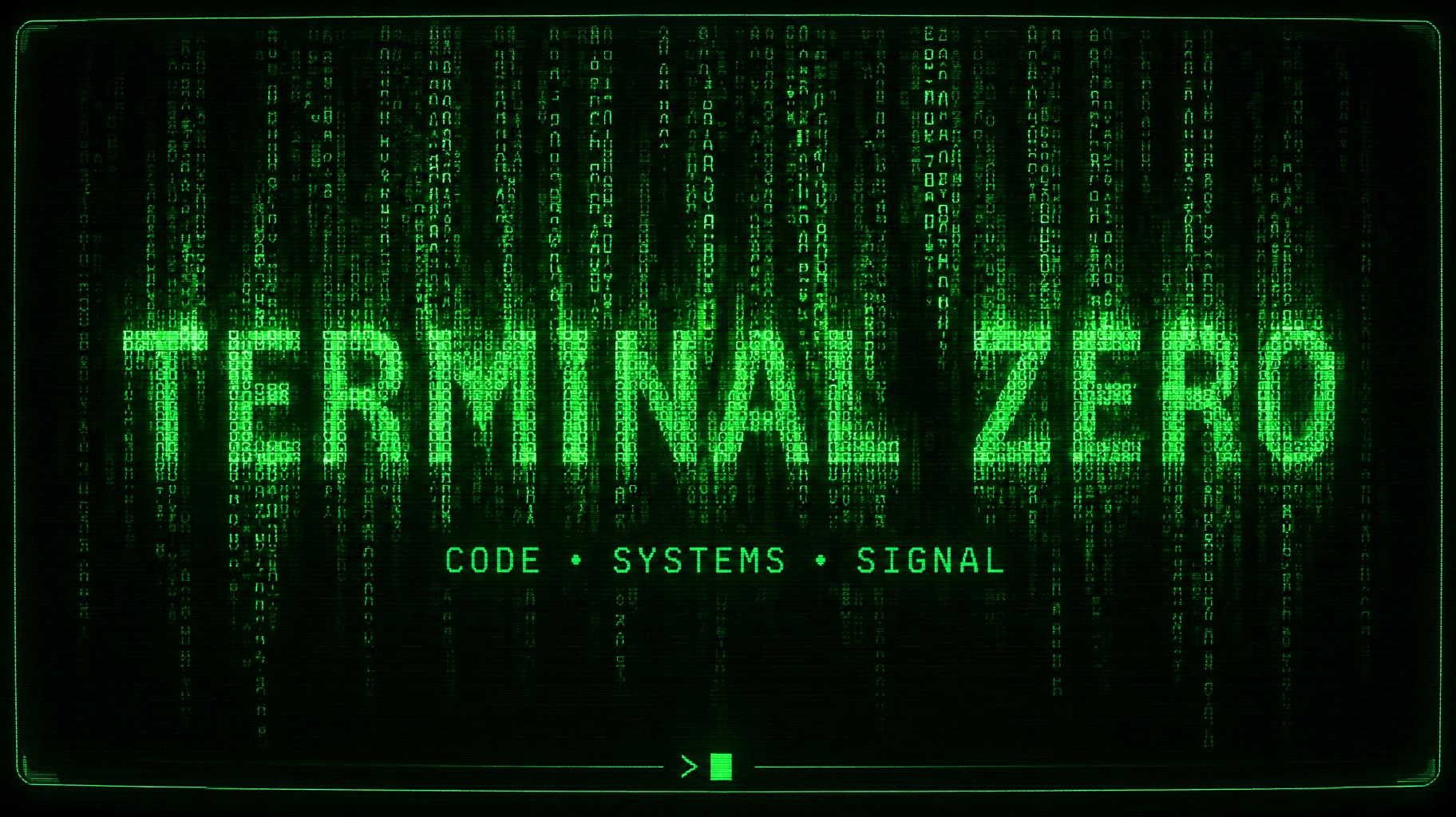 "TERMINAL ZERO
CODE • SYSTEMS • SIGNAL" — Cyberpunk Data Stream | AI Text Effect Generator