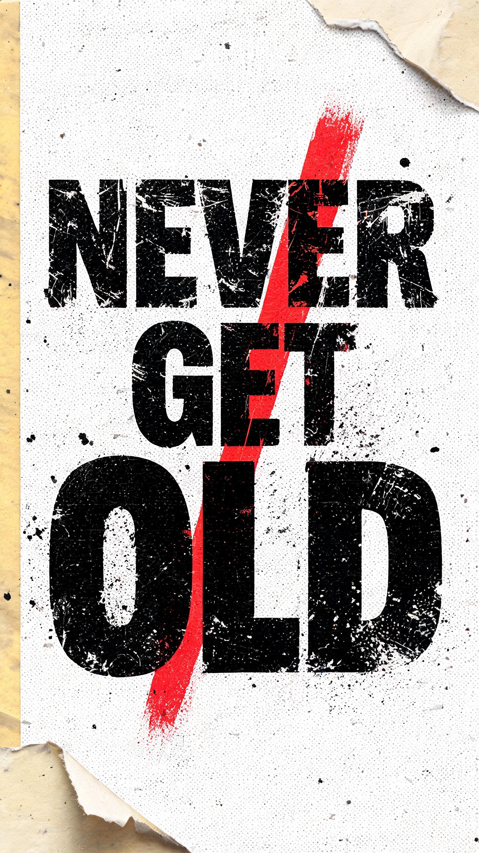 "NEVER 
  GET
  OLD" — Grunge | AI Text Effect Generator