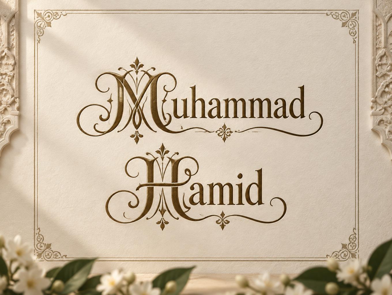 "Muhammad Hamid" —  | AI Text Effect Generator