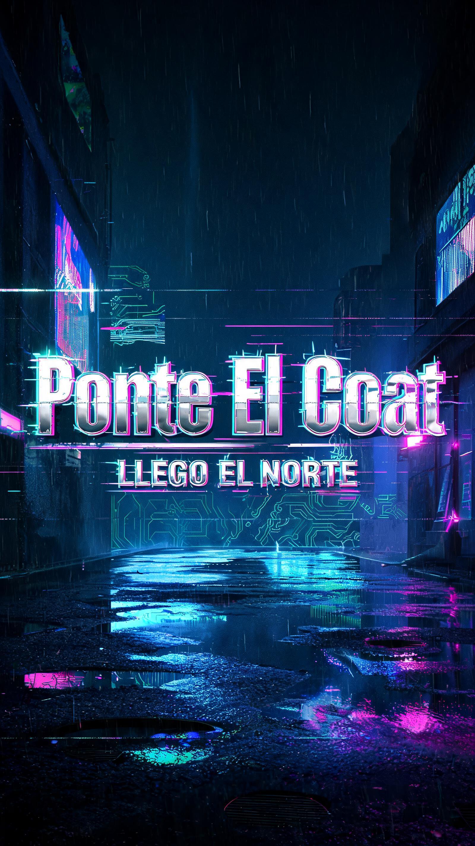 "Ponte El Coat LLEGO EL NORTE" — Cyberpunk | AI Text Effect Generator