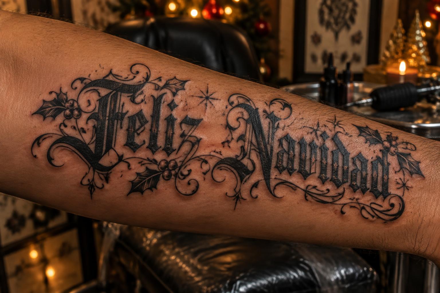 "Feliz Navidad" — Tattoo | AI Text Effect Generator