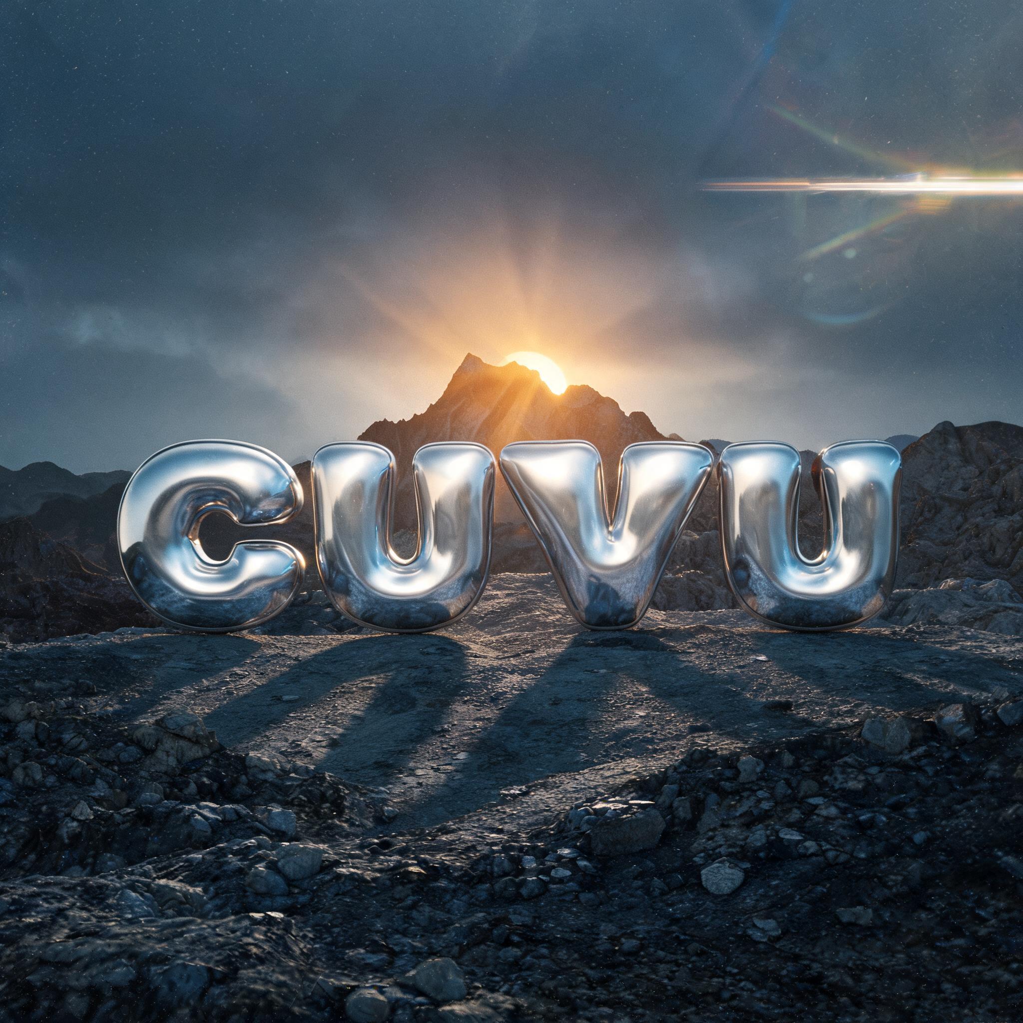 "Cuvu" — Chrome Metal 3d | AI Text Effect Generator