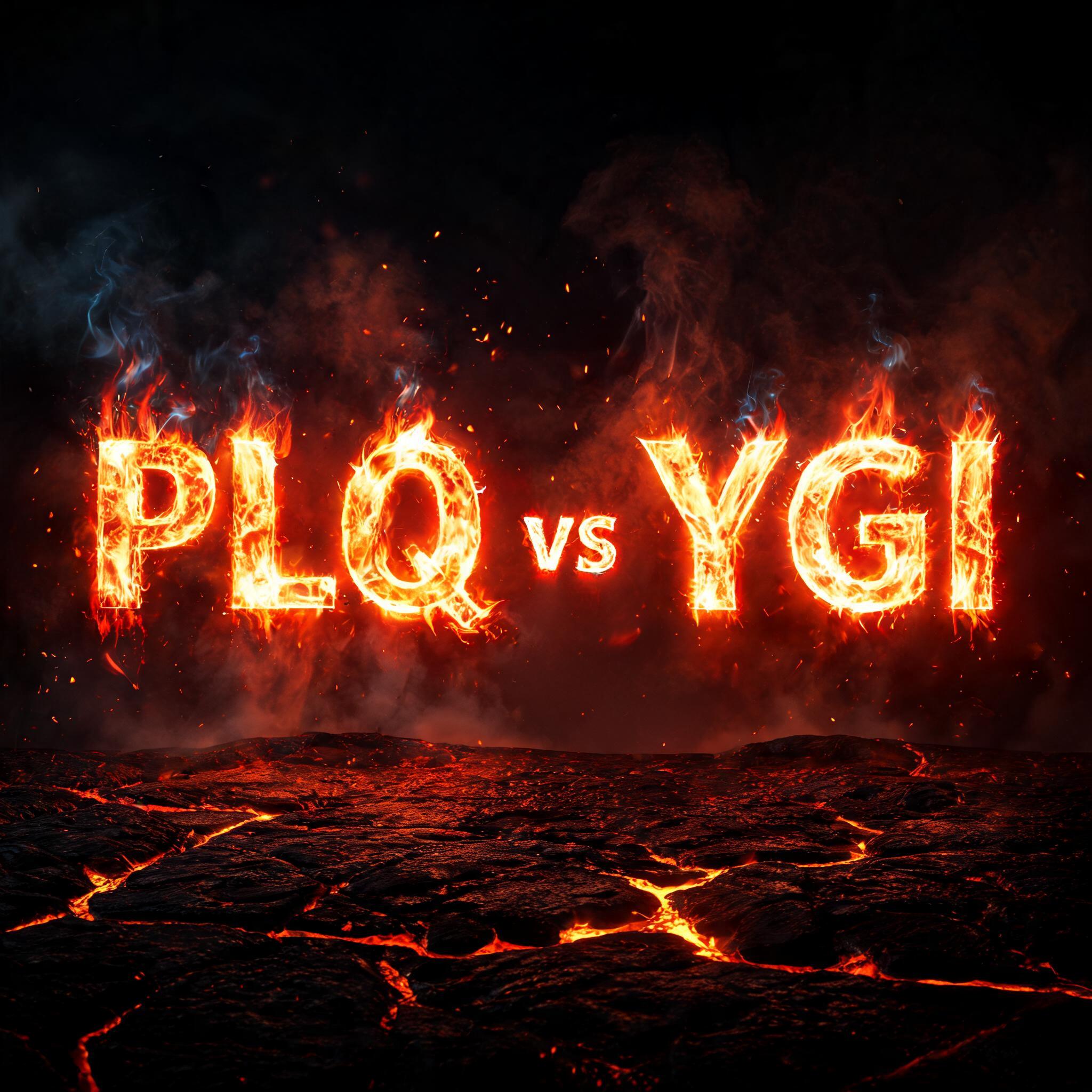 "PLQ vs YGI" — Fire Smoke | AI Text Effect Generator