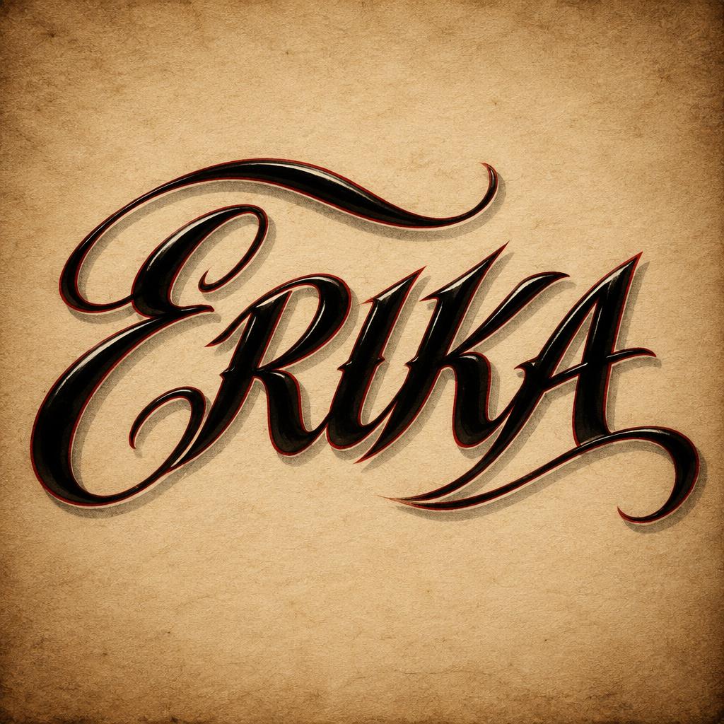"ERIKA" — Chicano | AI Text Effect Generator