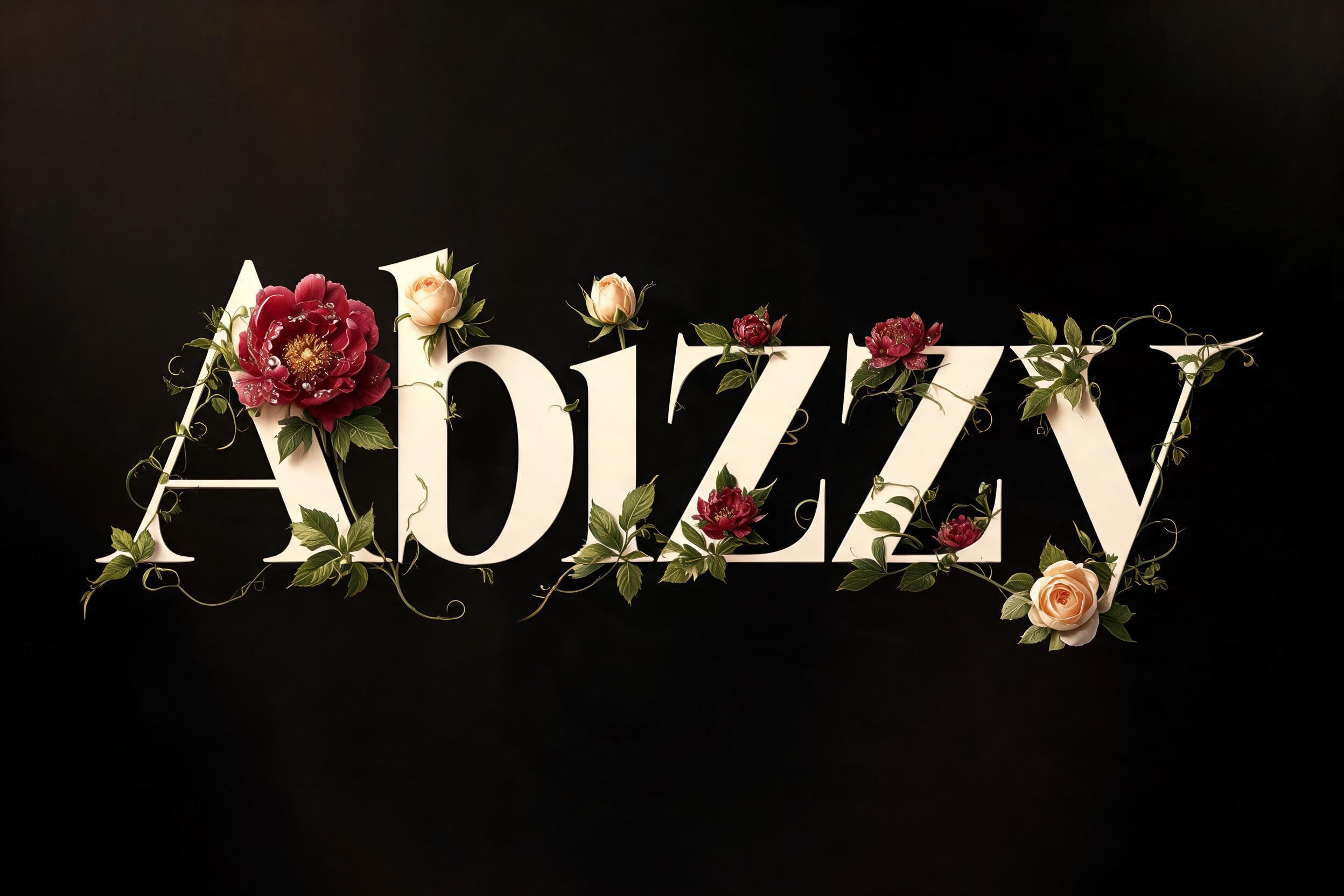 "Abizzy" — Floral | AI Text Effect Generator