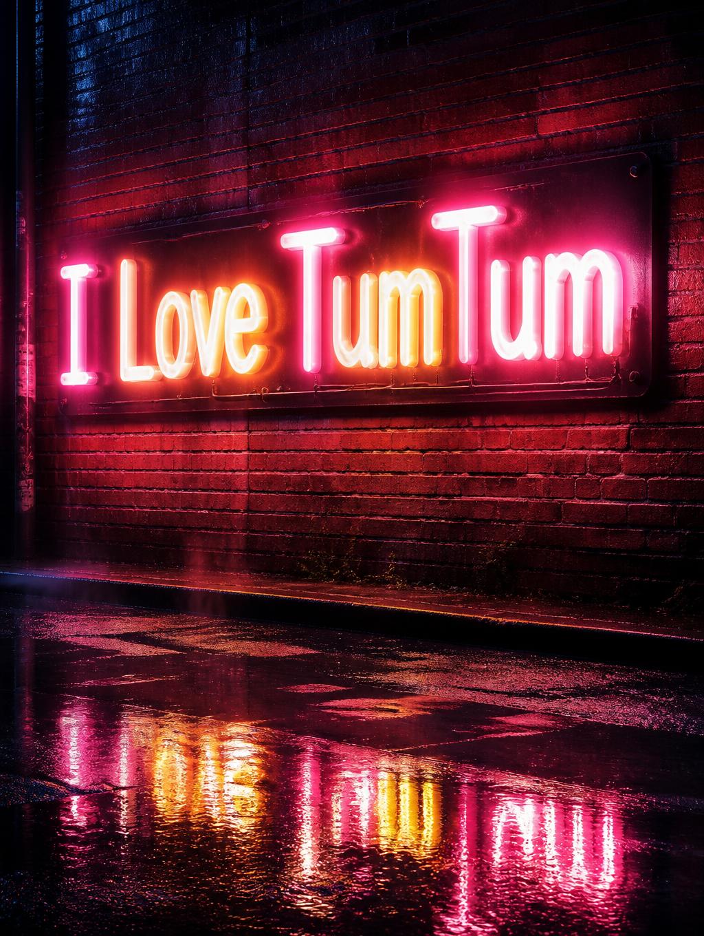 "I Love TumTum" — Neon Sign | AI Text Effect Generator