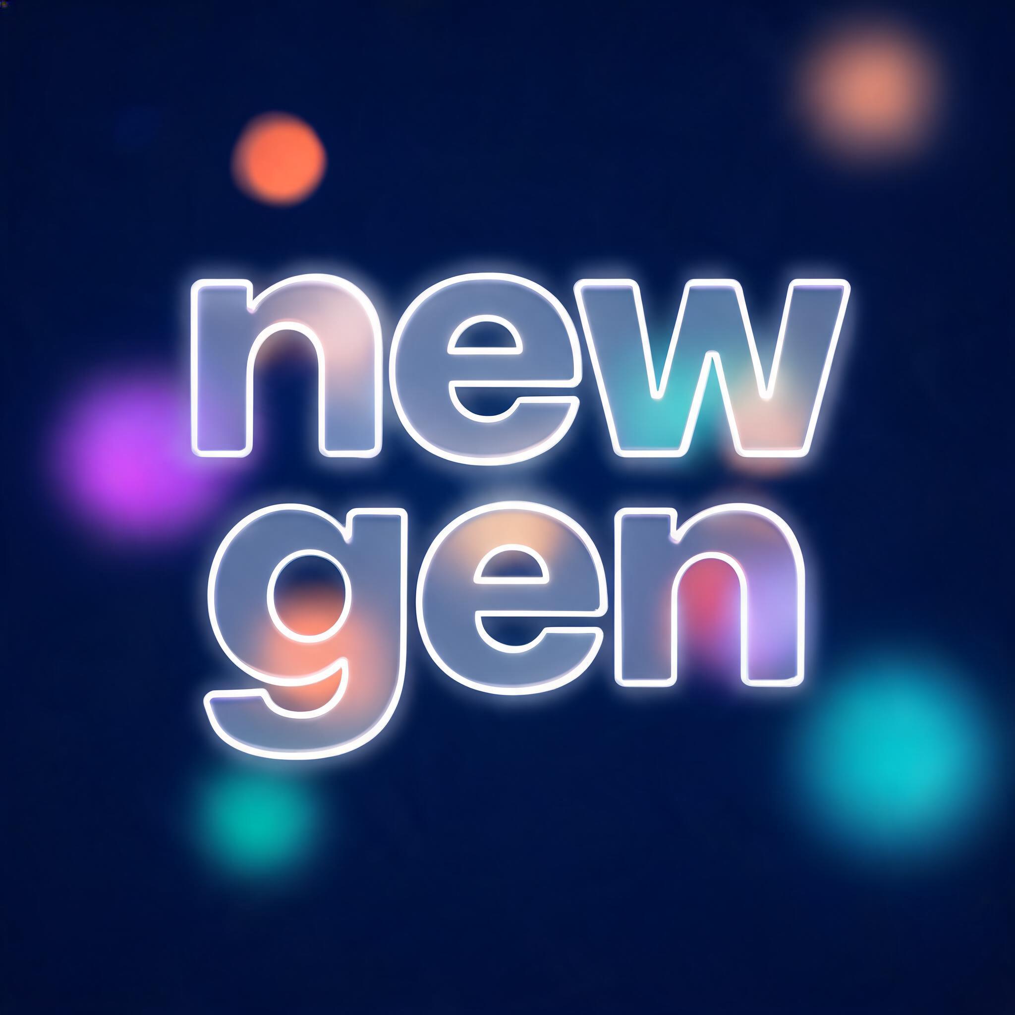 "new gen" — Glass Morphism | AI Text Effect Generator