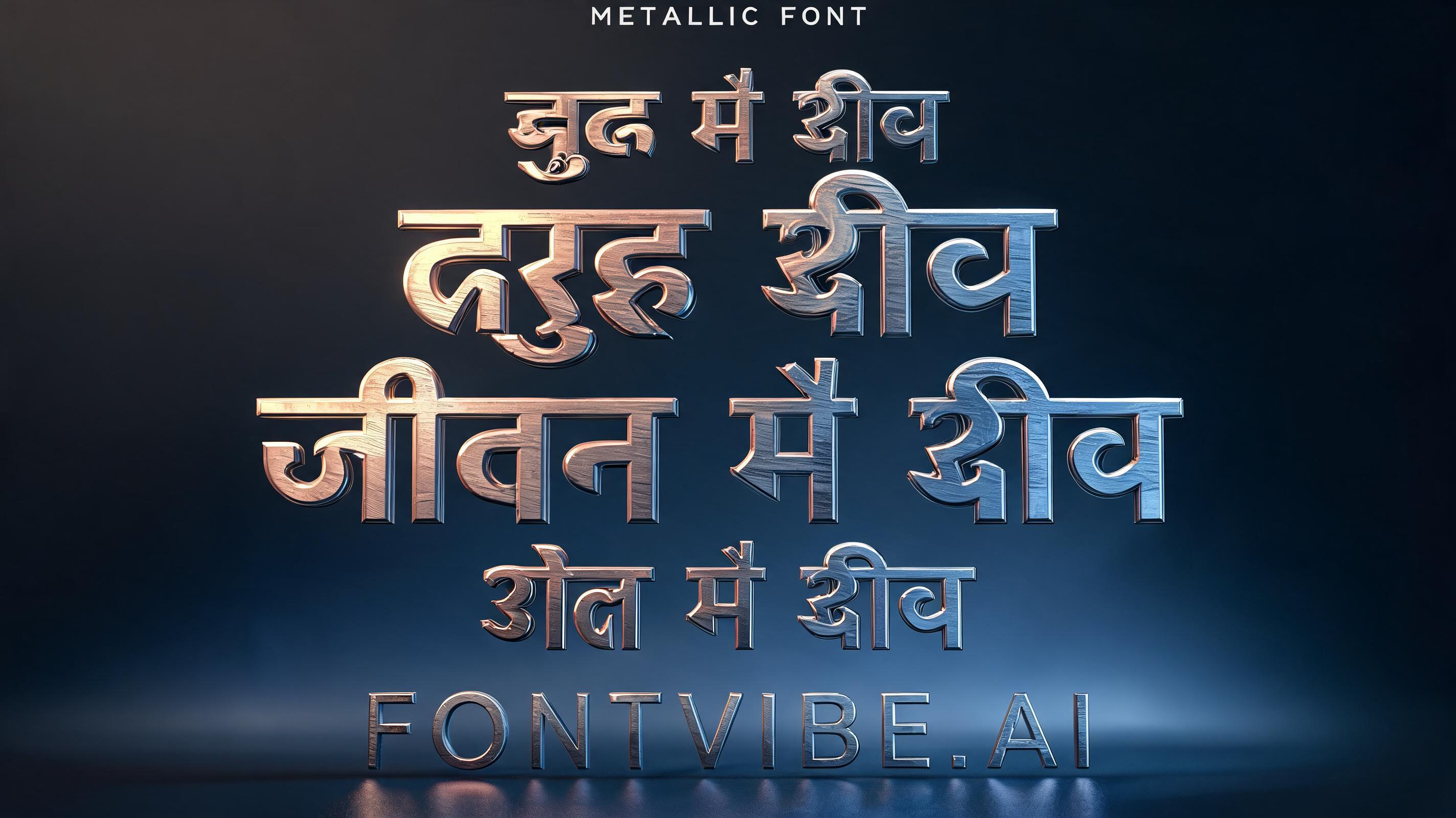 "सुख में शिव दुख शिव जीवन में शिव अंत में शिव" — Metallic | AI Text Effect Generator