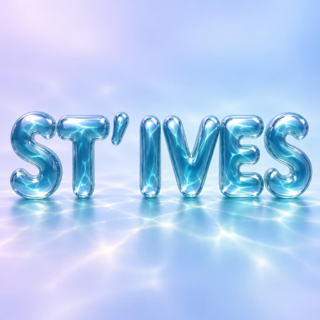 "ST' IVES" — Glass Liquid | AI Text Effect Generator