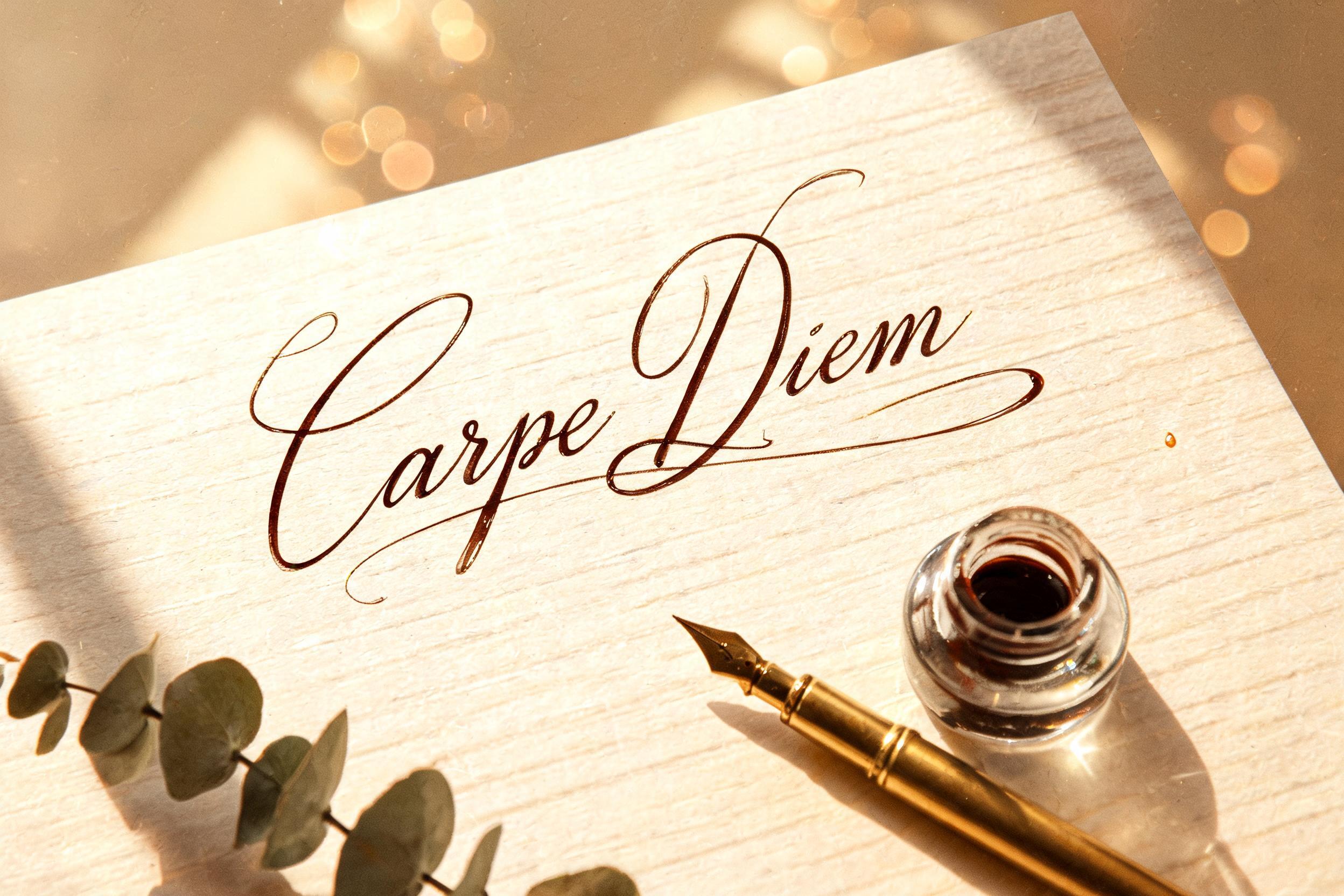 "Carpe Diem" — Handwritten Script text effect