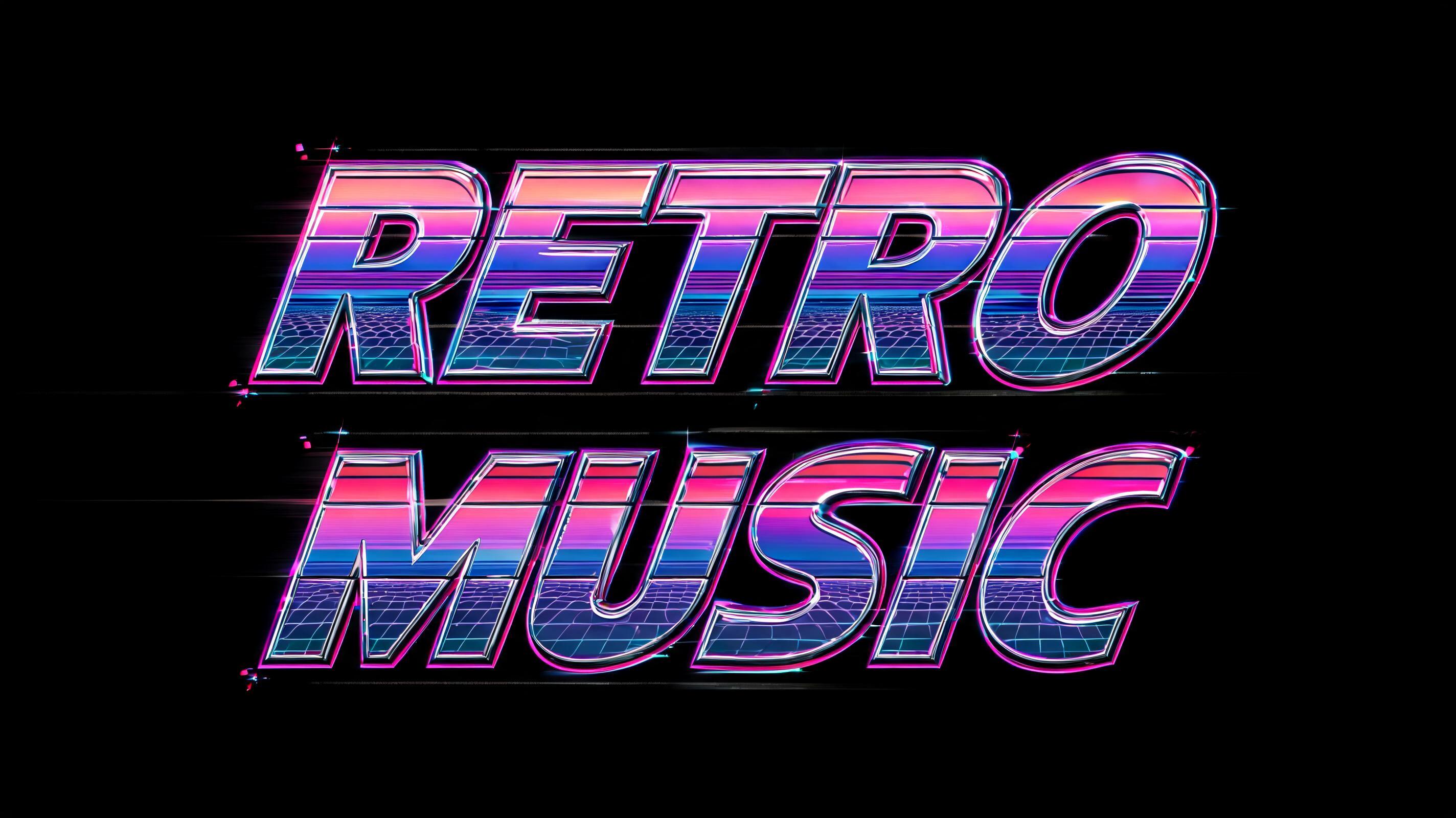 "Retro Music" — Neon 80s | AI Text Effect Generator