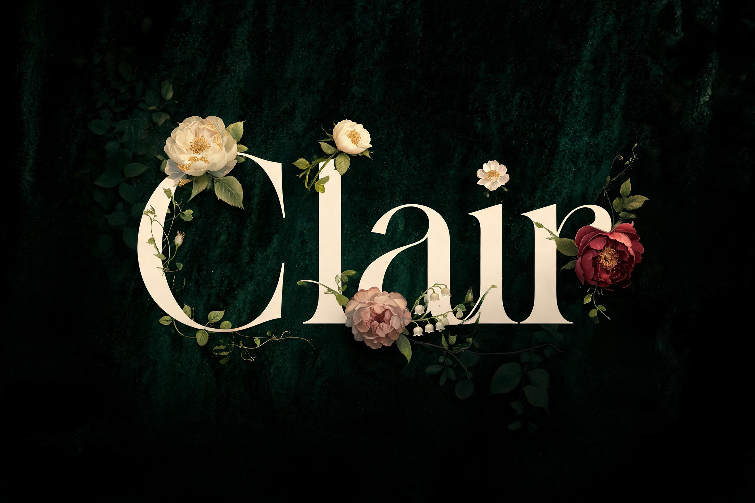 "Clair" — Floral | AI Text Effect Generator