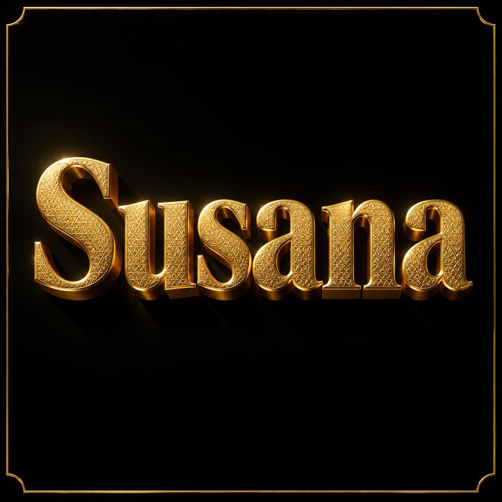 "Susana" — 3d Bold Gold | AI Text Effect Generator