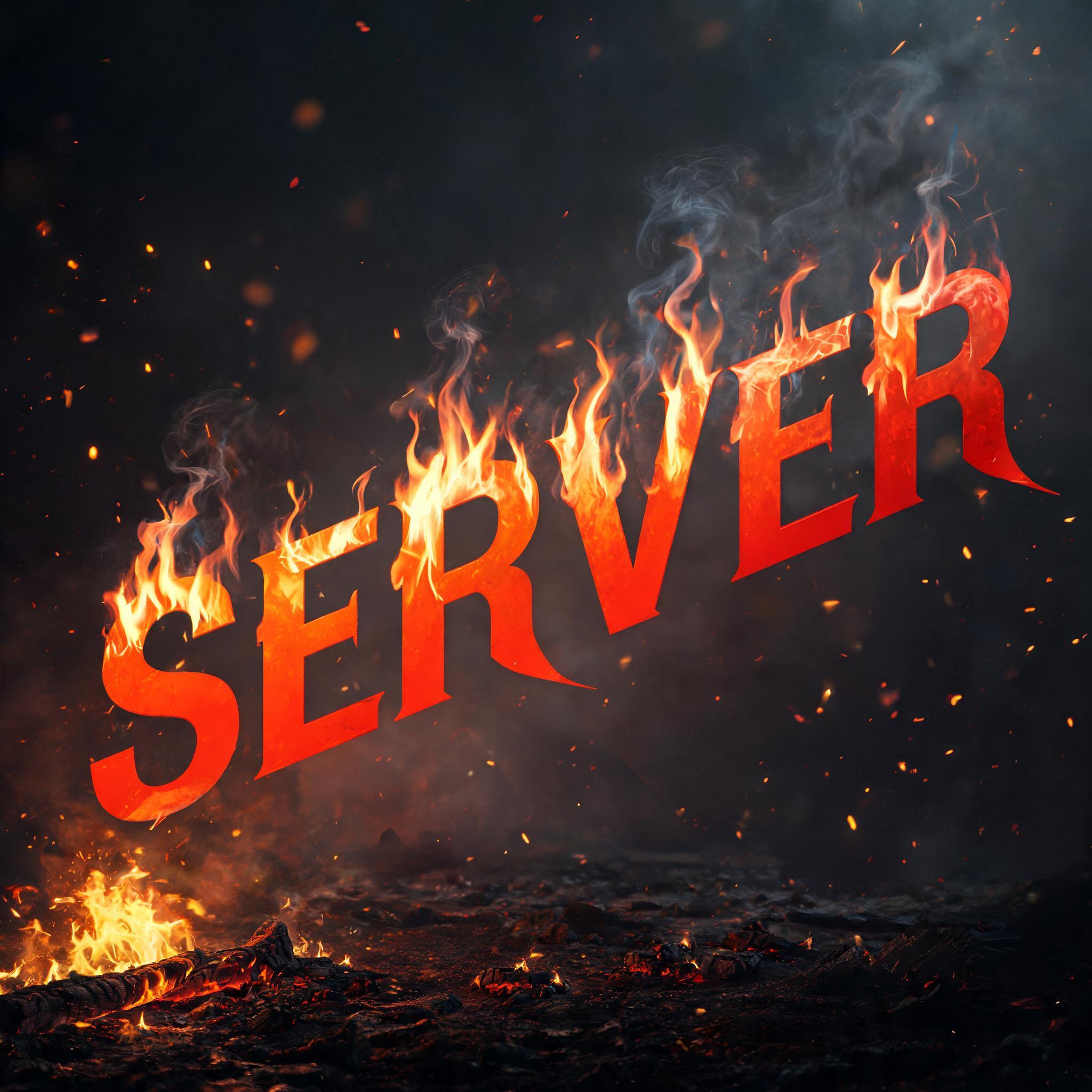 "SERVER" — Fire Smoke | AI Text Effect Generator