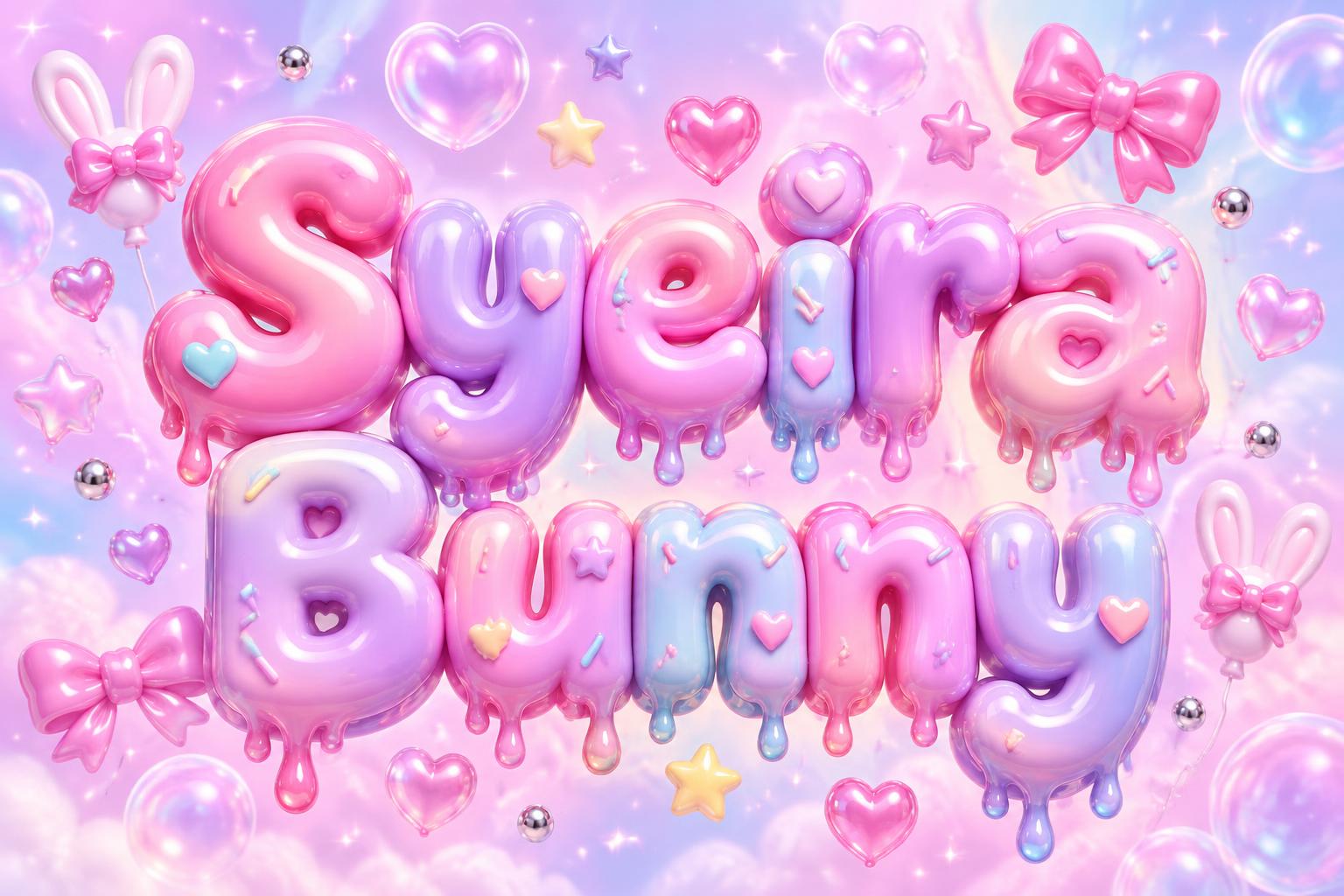 "Syeira Bunny" — Y2k Bubbly | AI Text Effect Generator