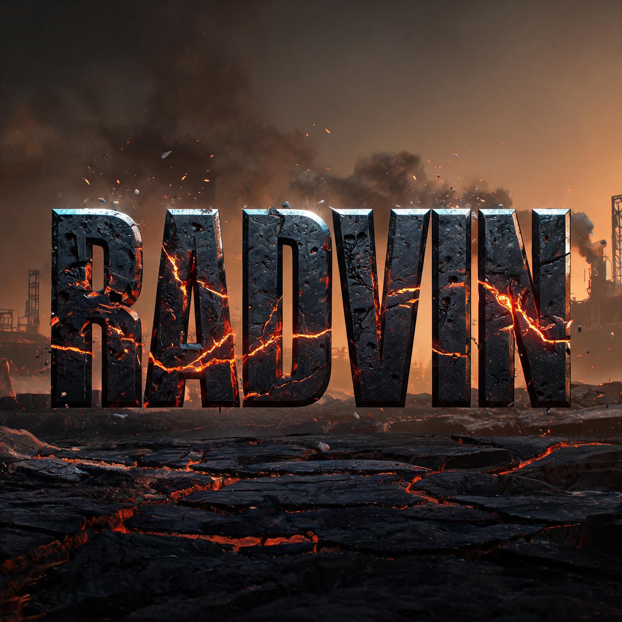 "Radvin" — Post Apocalyptic text effect