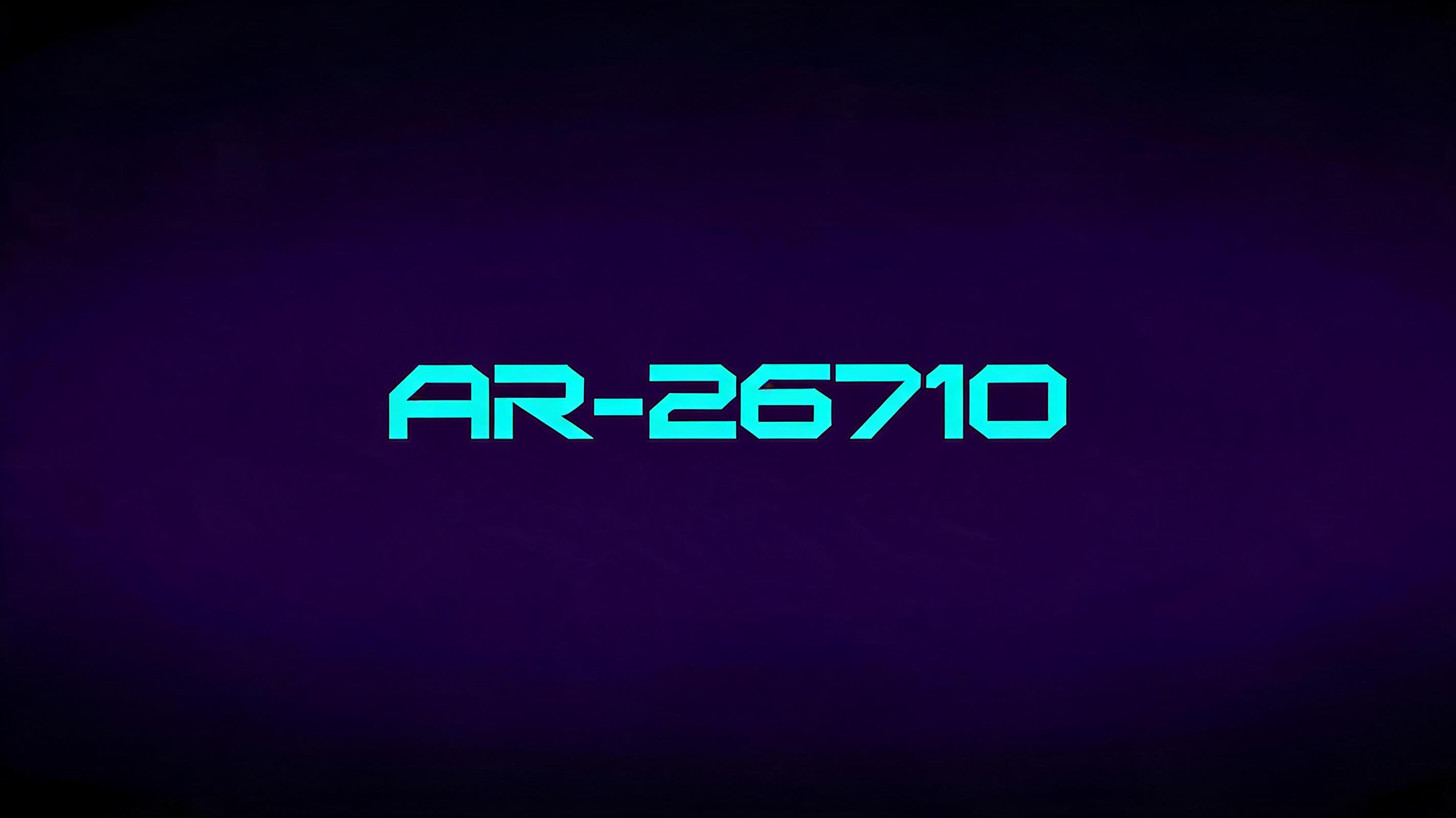 "AR-26710" — Futuristic text effect
