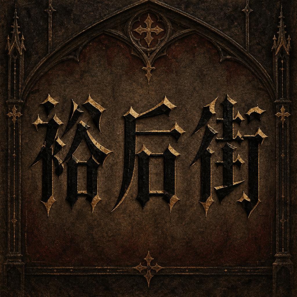 "裕后街" — Gothic Font | AI Text Effect Generator