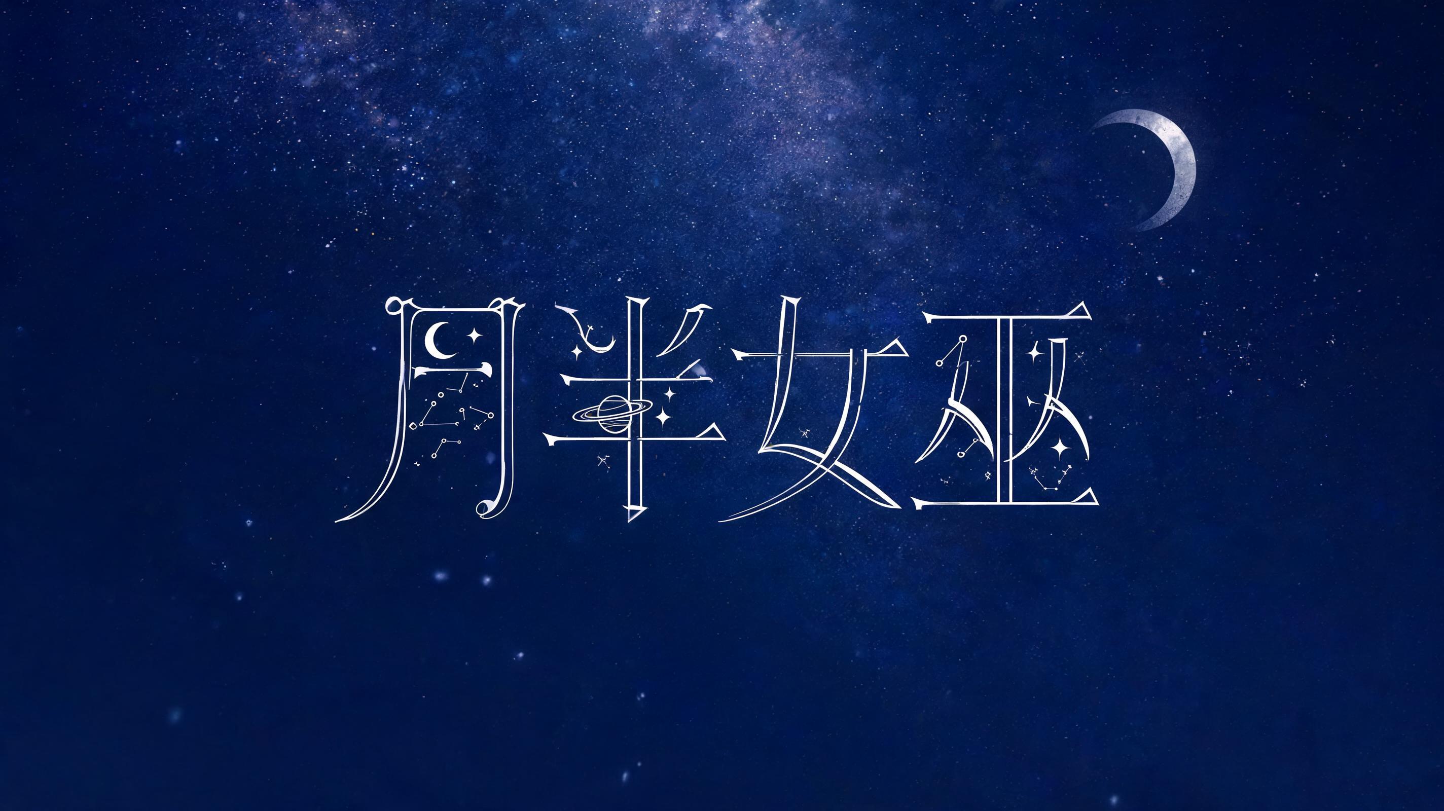 "月半女巫" — Celestial Symbol text effect
