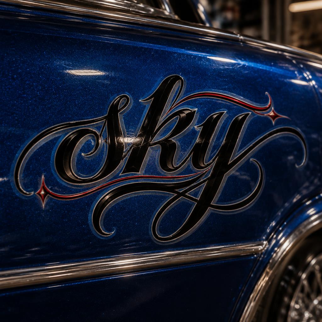 "sky" — Chicano | AI Text Effect Generator