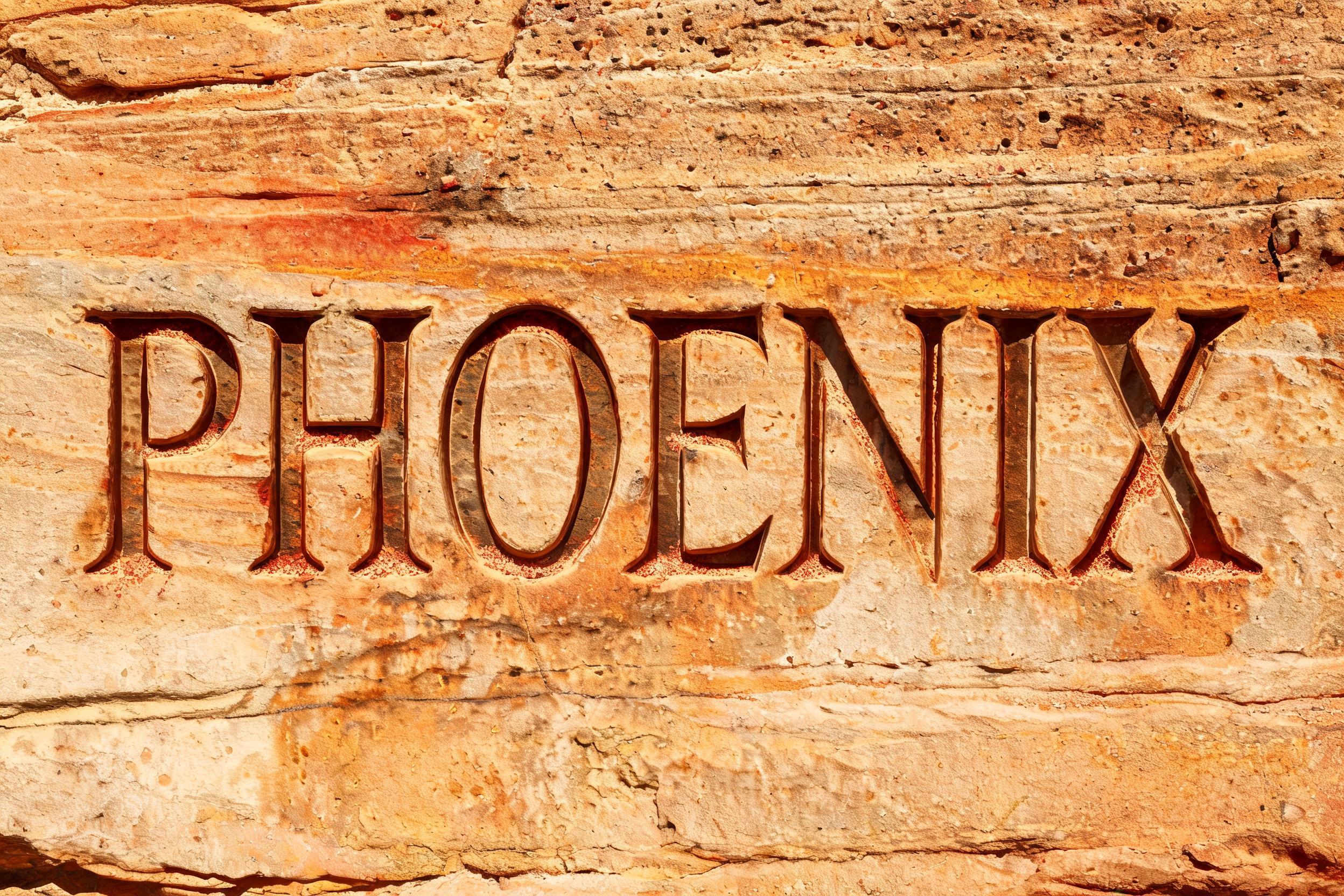 "Phoenix" — Sand Stone | AI Text Effect Generator