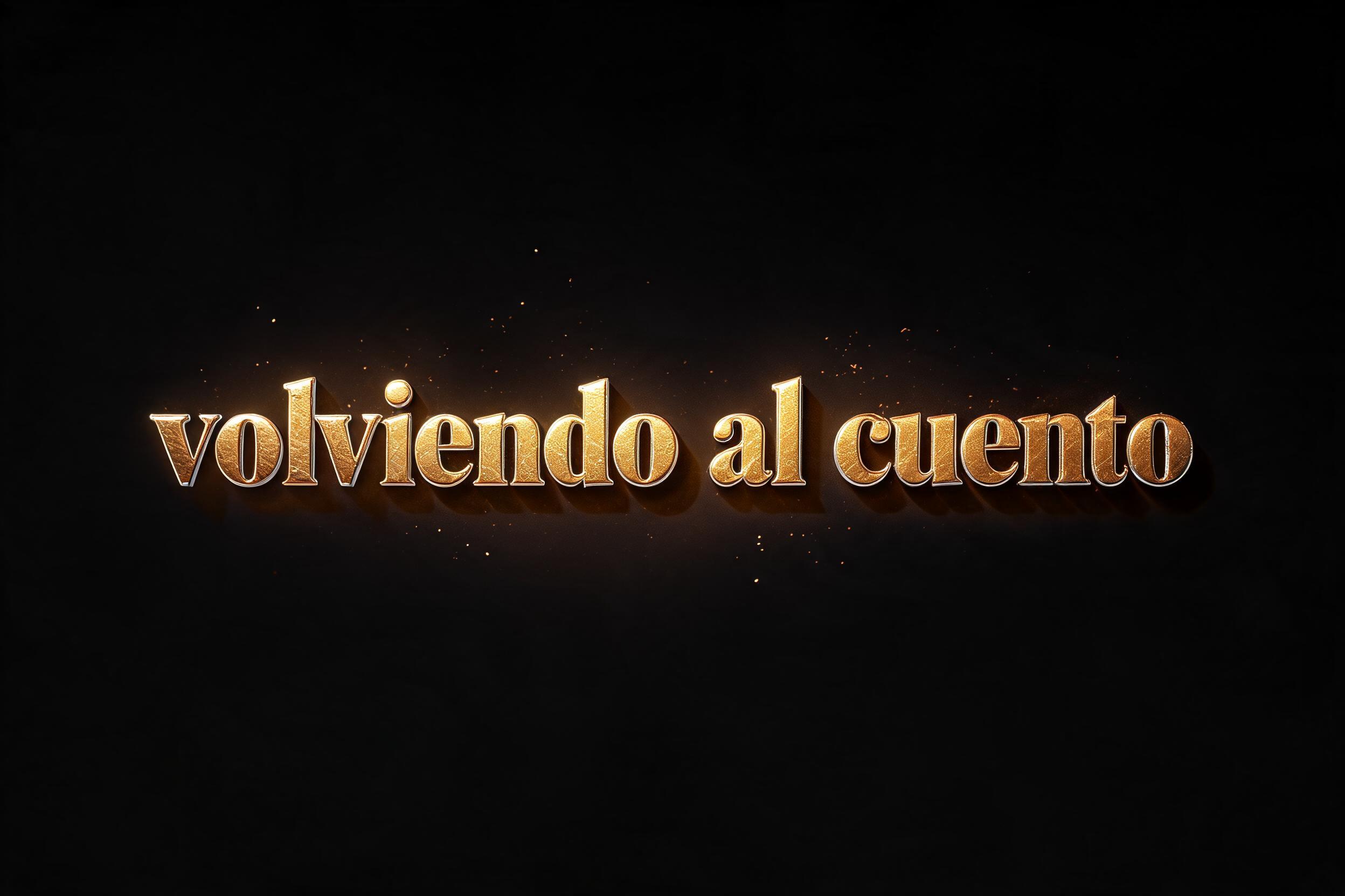 "volviendo al cuento" — 3d Bold Gold | AI Text Effect Generator