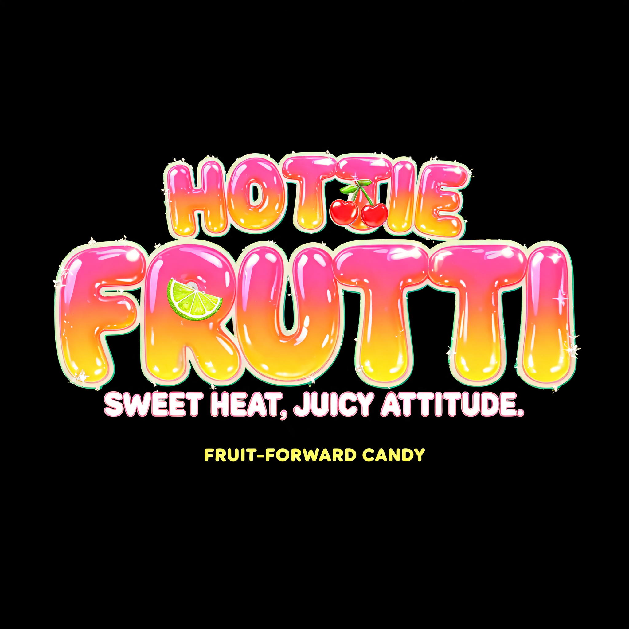 "HOTTIE FRUTTI" — Bubble text effect