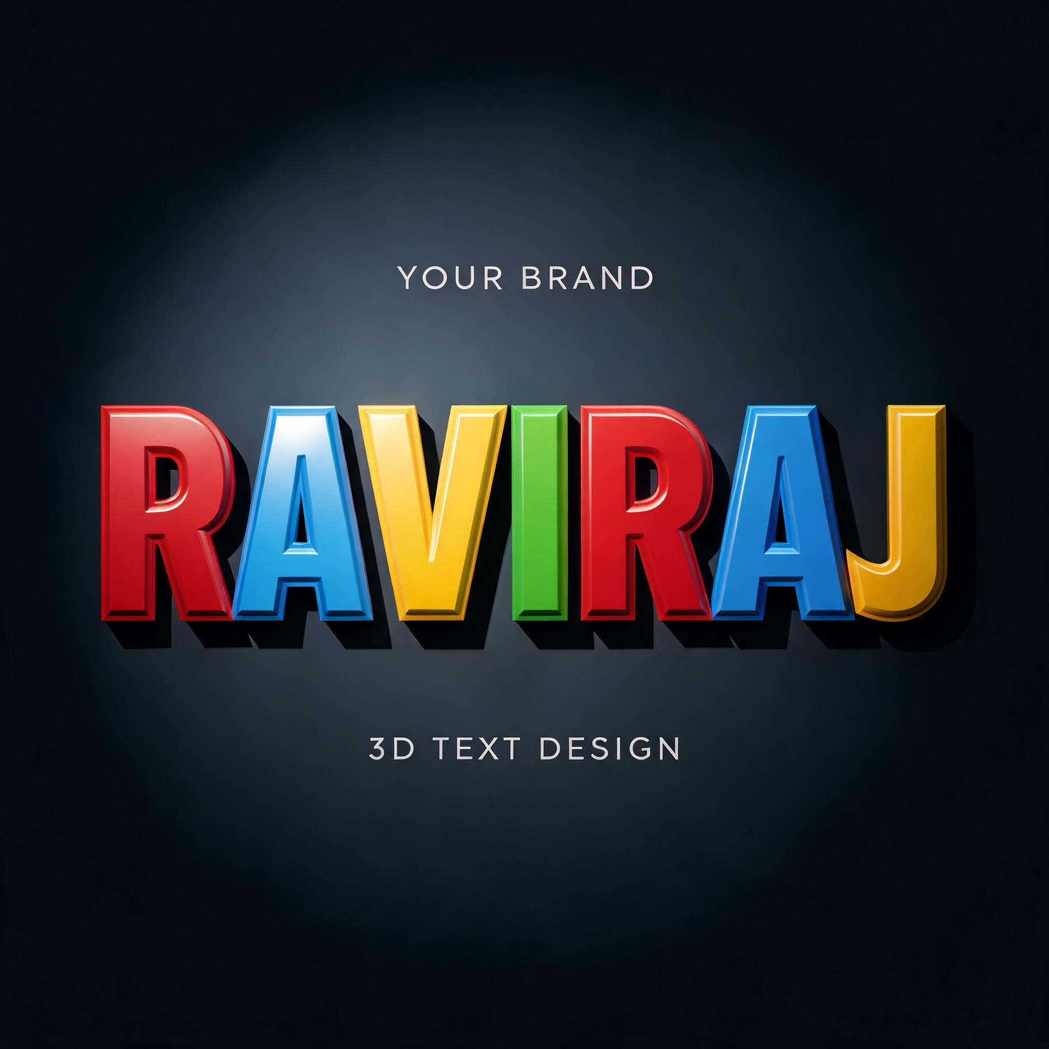 "RAVIRAJ" — 3d Bold | AI Text Effect Generator