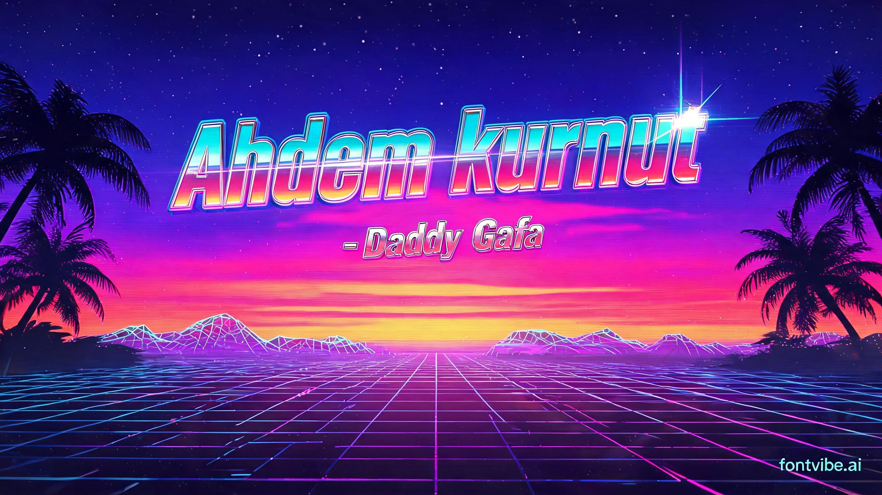 "Ahdem kurnut
- Daddy Gafa" — Synthwave | AI Text Effect Generator
