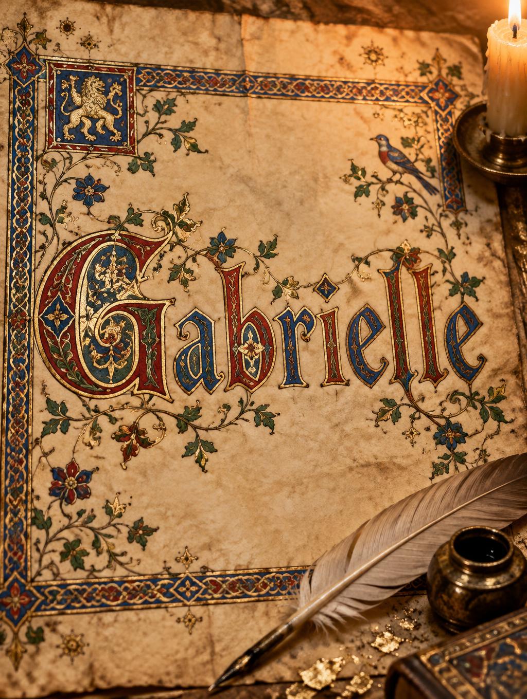 "Gabrielle" — Medieval | AI Text Effect Generator