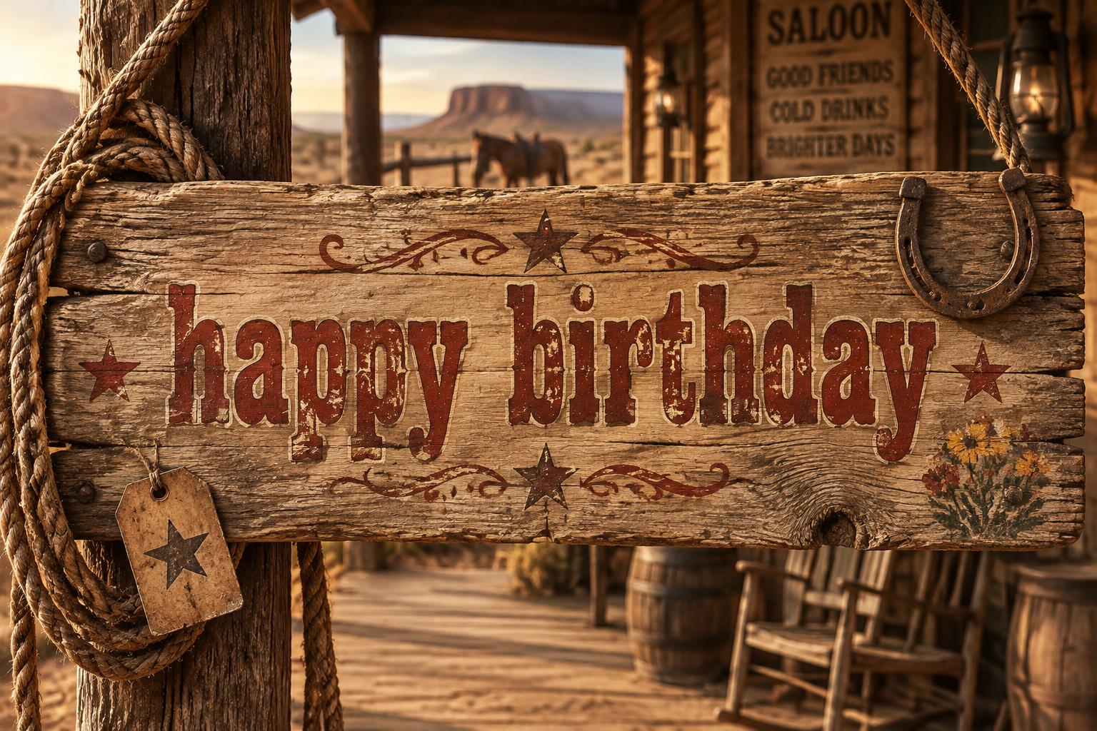 "happy birthday" — Western | AI Text Effect Generator