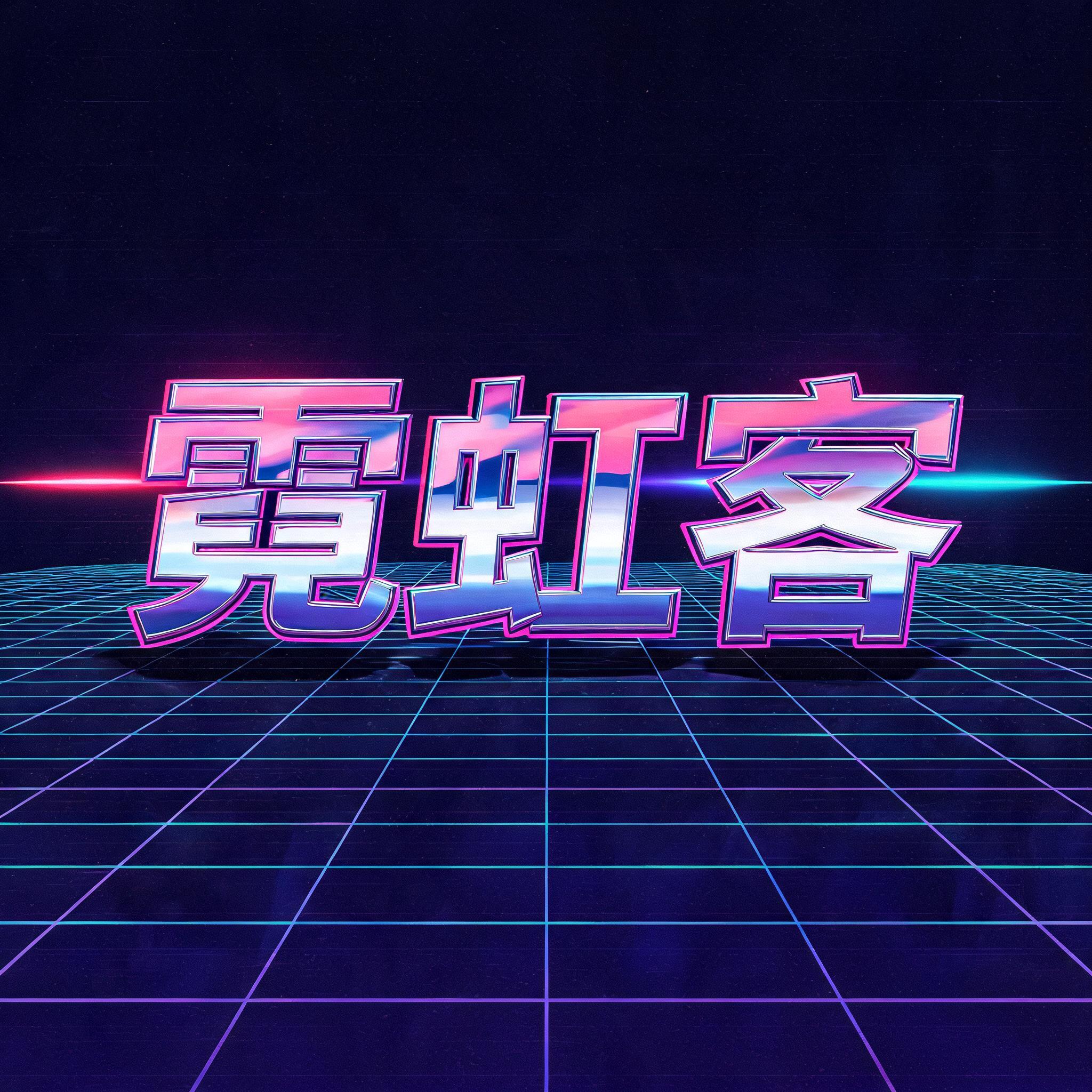 "霓虹客" — Neon 80s text effect