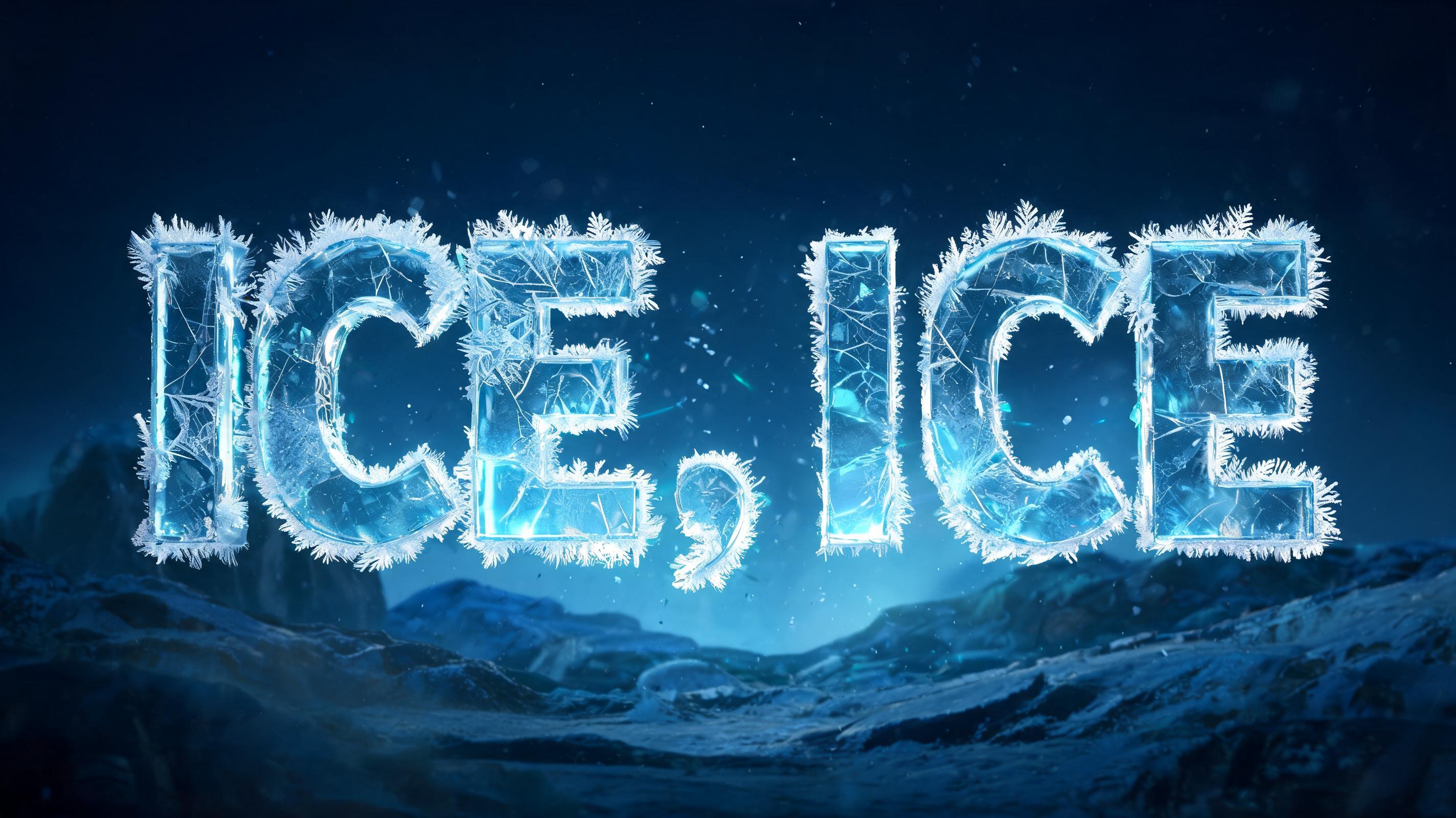 "ICE, ICE" — Ice Crystal text effect