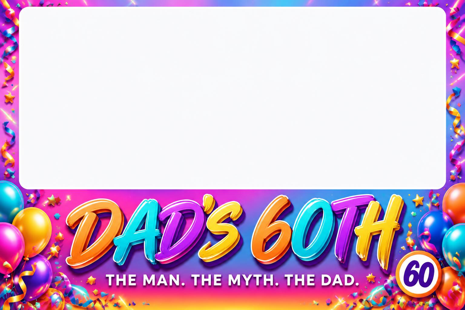 "DAD’S 60TH
THE MAN. THE MYTH. THE DAD.
60" — Birthday | AI Text Effect Generator