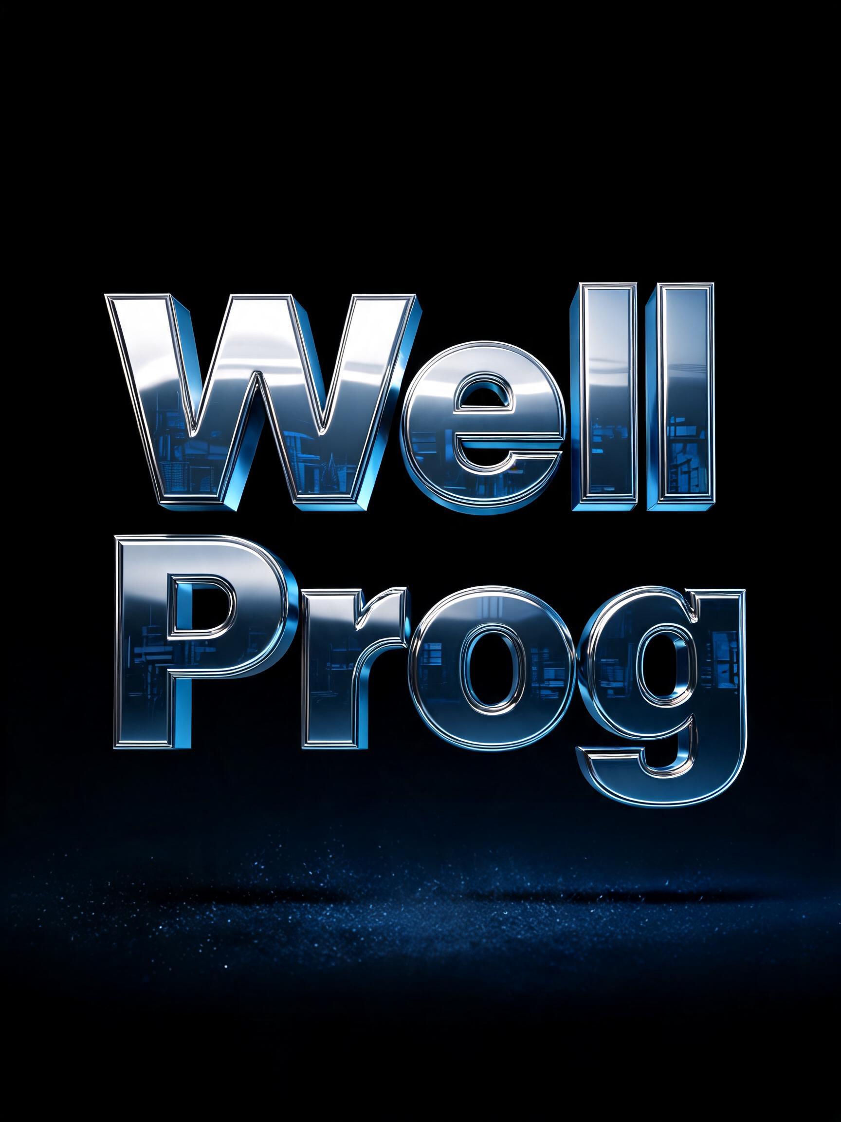 "Well Prog" — Chrome Metal 3d | AI Text Effect Generator