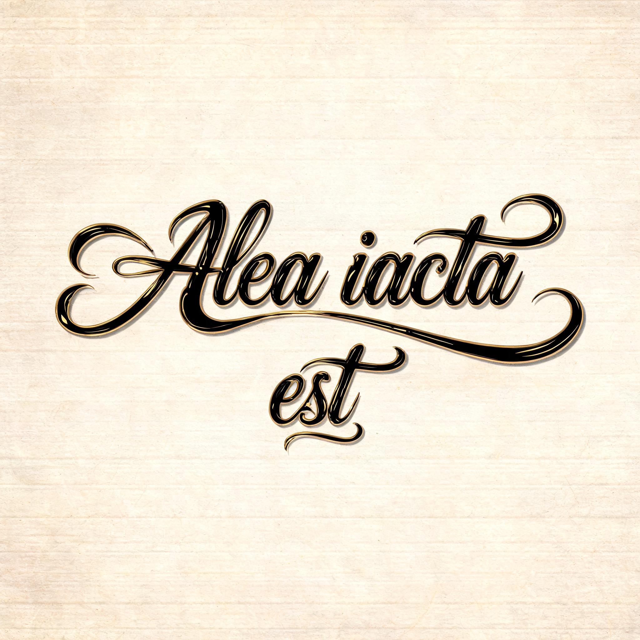 "Alea iacta est
" — Chicano text effect