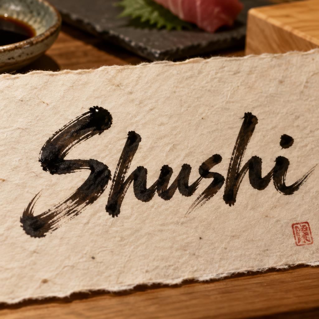 "Shushi" — Brush Stroke | AI Text Effect Generator