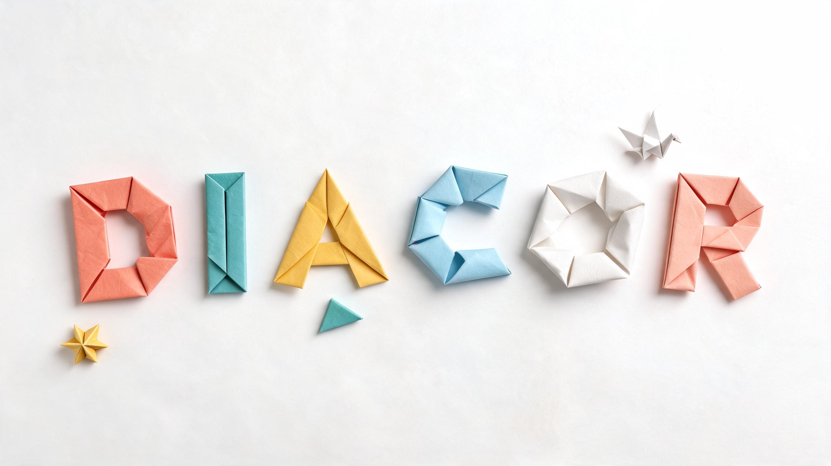 "D I A C O R" — Origami | AI Text Effect Generator
