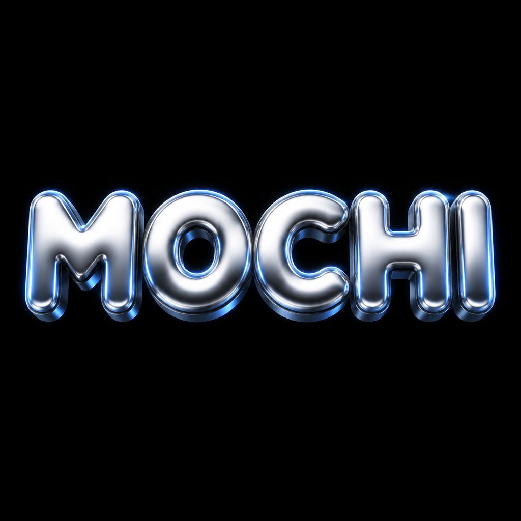 "MOCHI" — Chrome Metal 3d | AI Text Effect Generator
