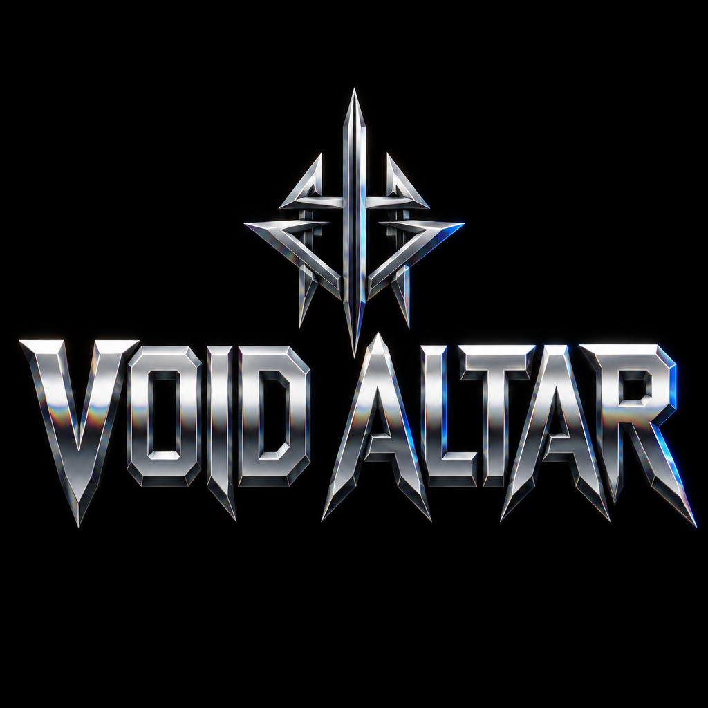 "VOID ALTAR" — Chrome Metal 3d | AI Text Effect Generator