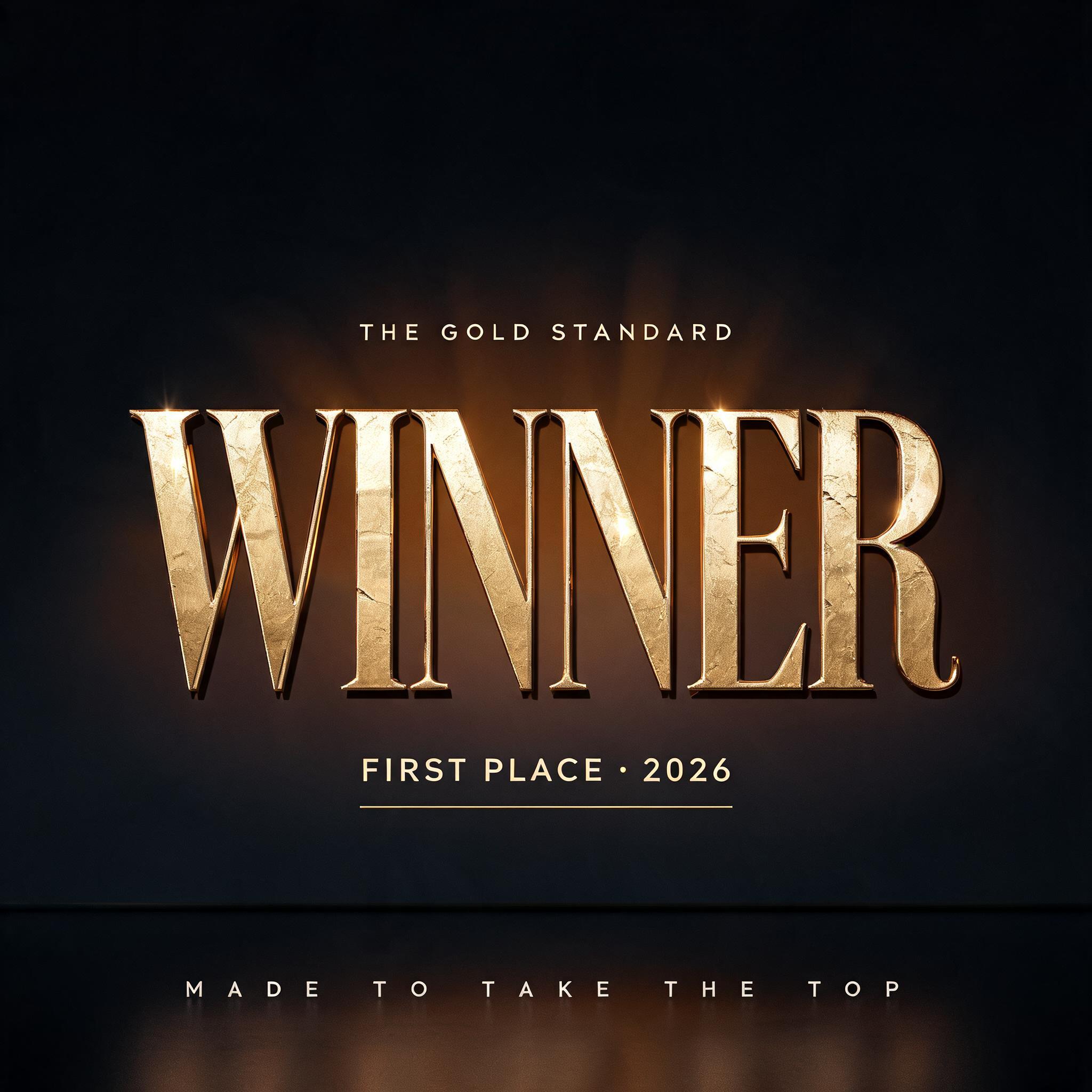 "Make me a gold effect on the word WINNER with polished metal shine" — Metallic | AI Text Effect Generator