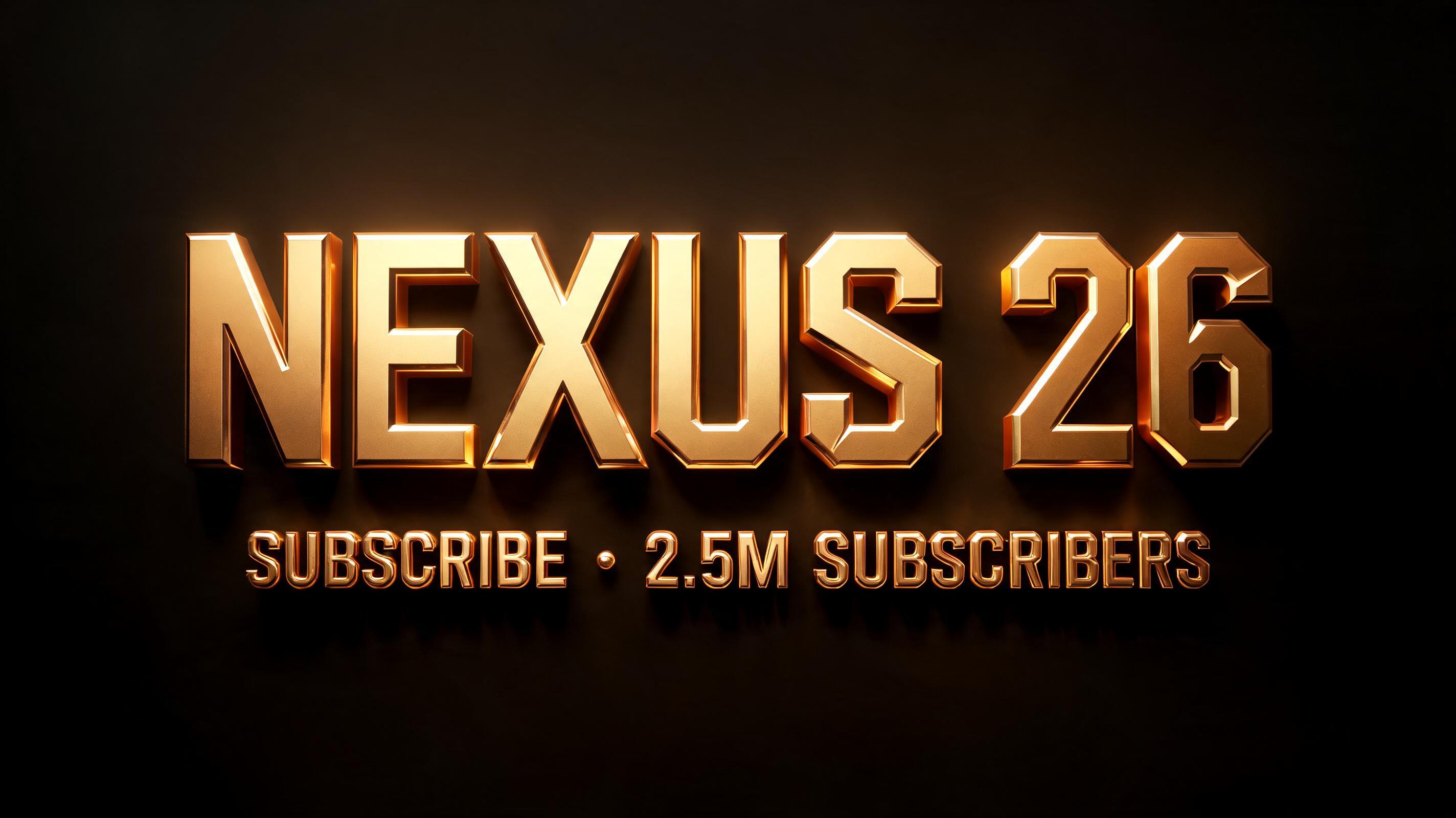 "NEXUS 26" — 3d Bold Gold | AI Text Effect Generator