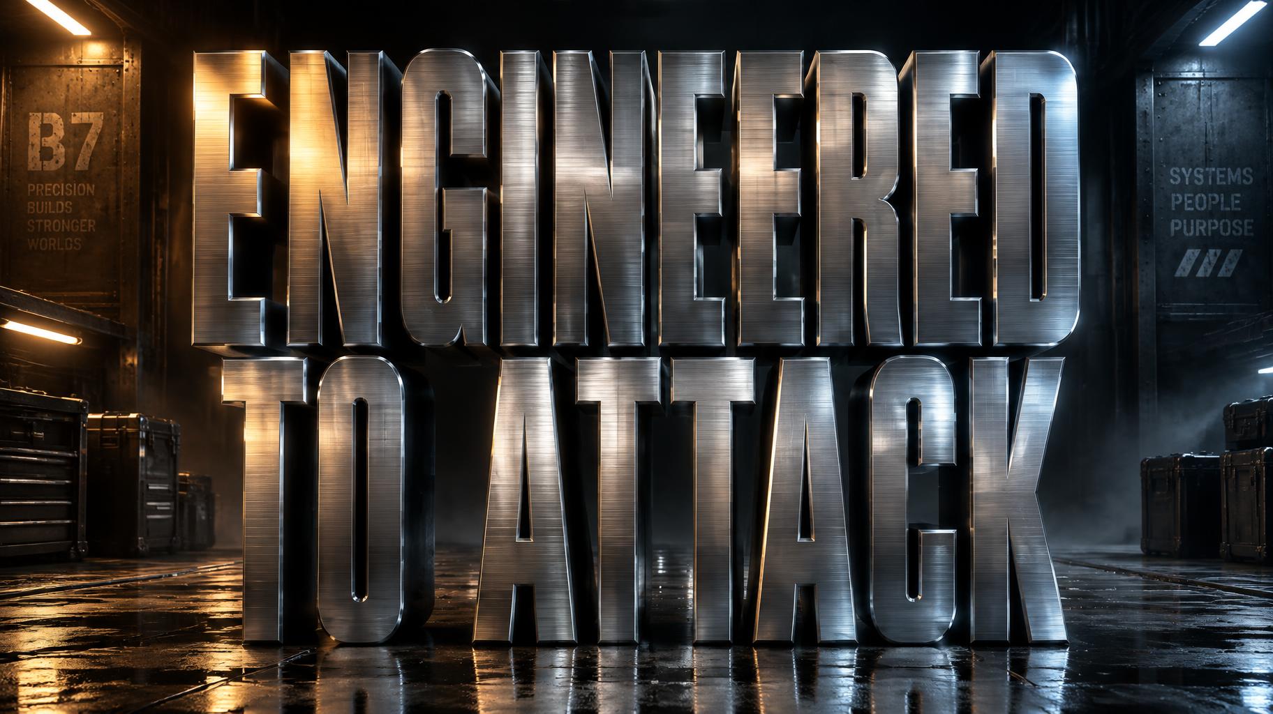 "ENGINEERED 
TO ATTACK" — Metallic | AI Text Effect Generator