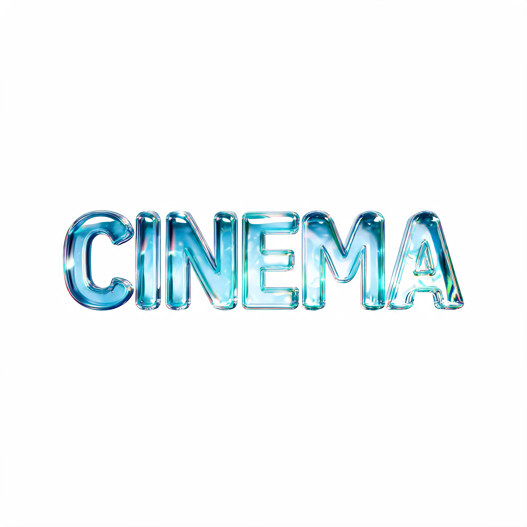 "CINEMA" — Glass Liquid | AI Text Effect Generator