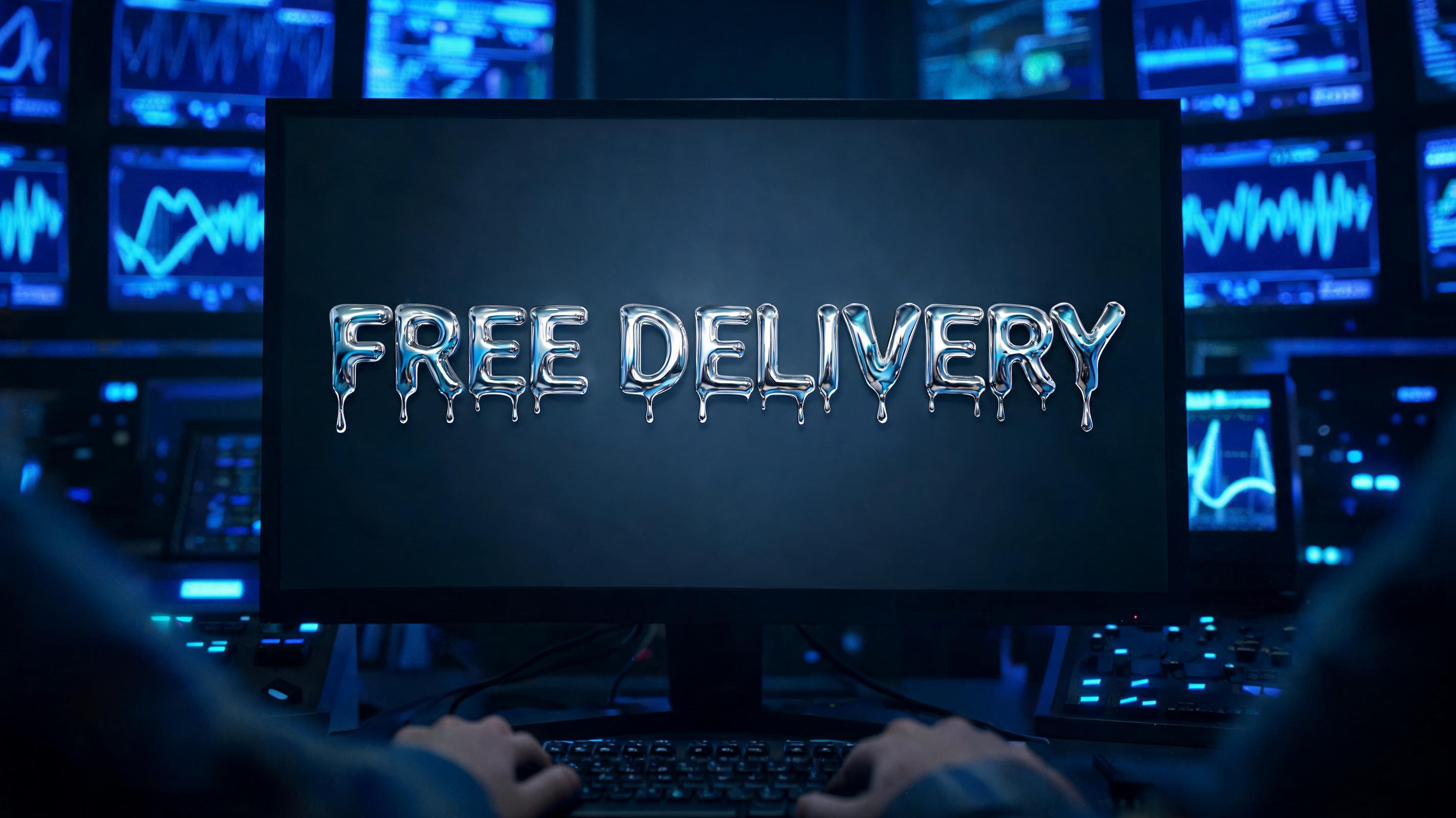 "FREE DELIVERY" — Metallic | AI Text Effect Generator